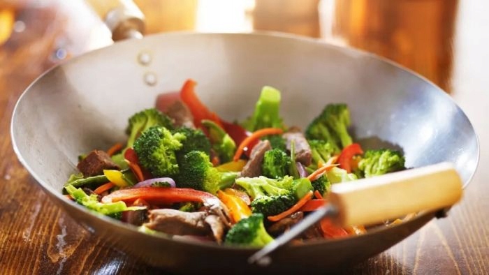 Patelnia Wok 12 Cali PŁASKIE DNO Ręcznie Kuty 31cm Kod producenta K 412