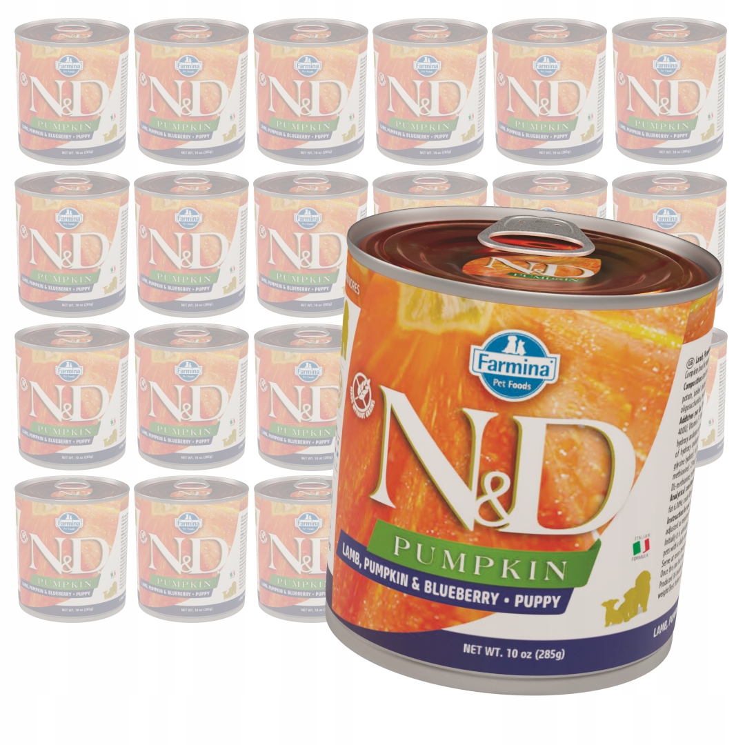 Levně Farmina N&d Dog Puppy 24x285g Krmivo pro štěňata Jehněčí dýně Borůvka