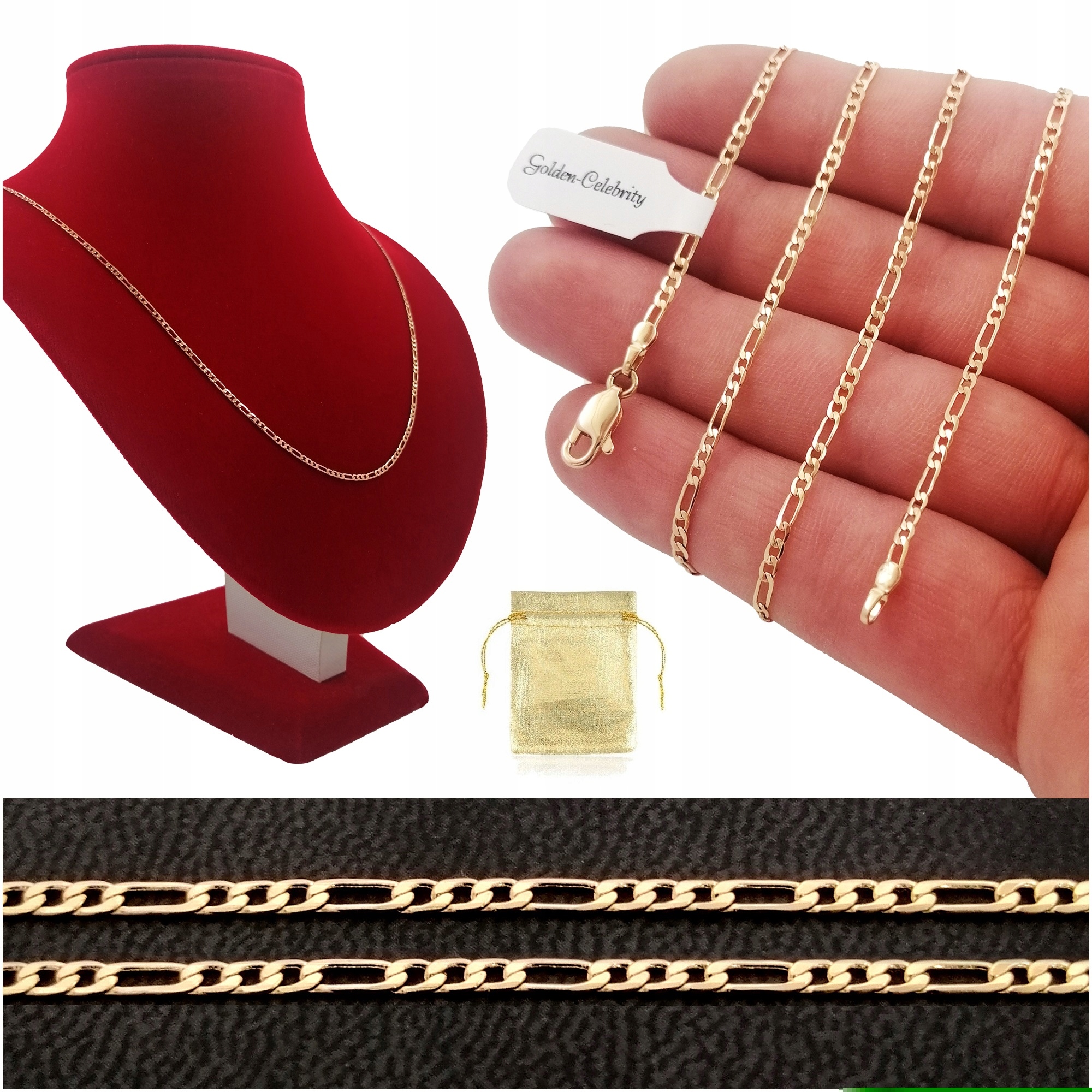 

Złoty Łańcuszek Figaro Stal Chirurgiczna