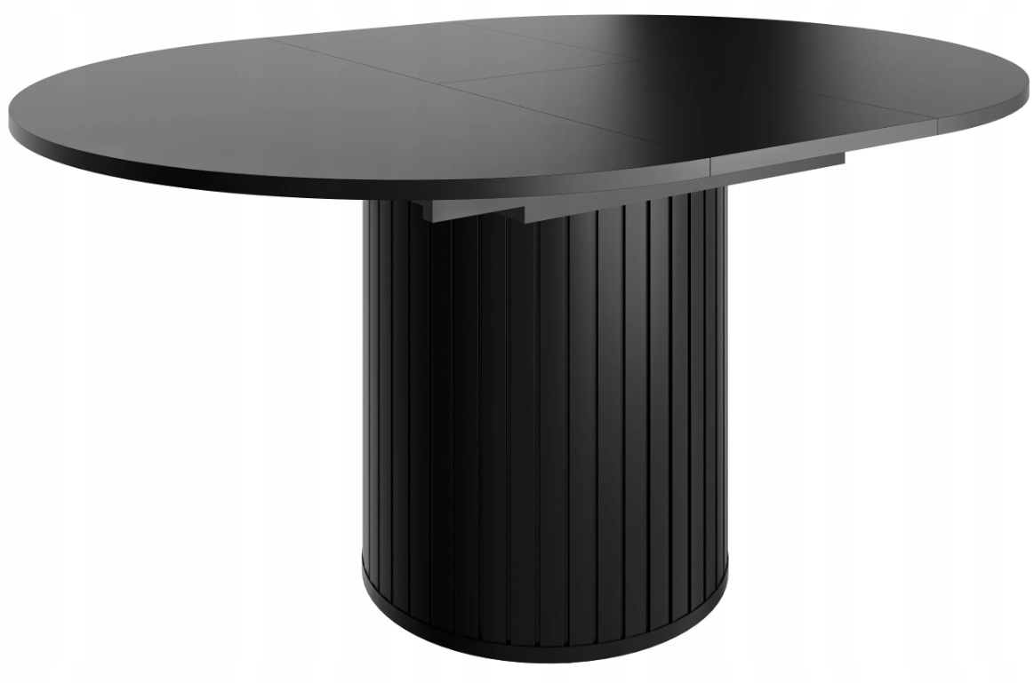 Kaszmir Stół Okrągły Rozkładany Ryflowany 120-160 cm ZINTEN DL - 2 Kolory Marka inna