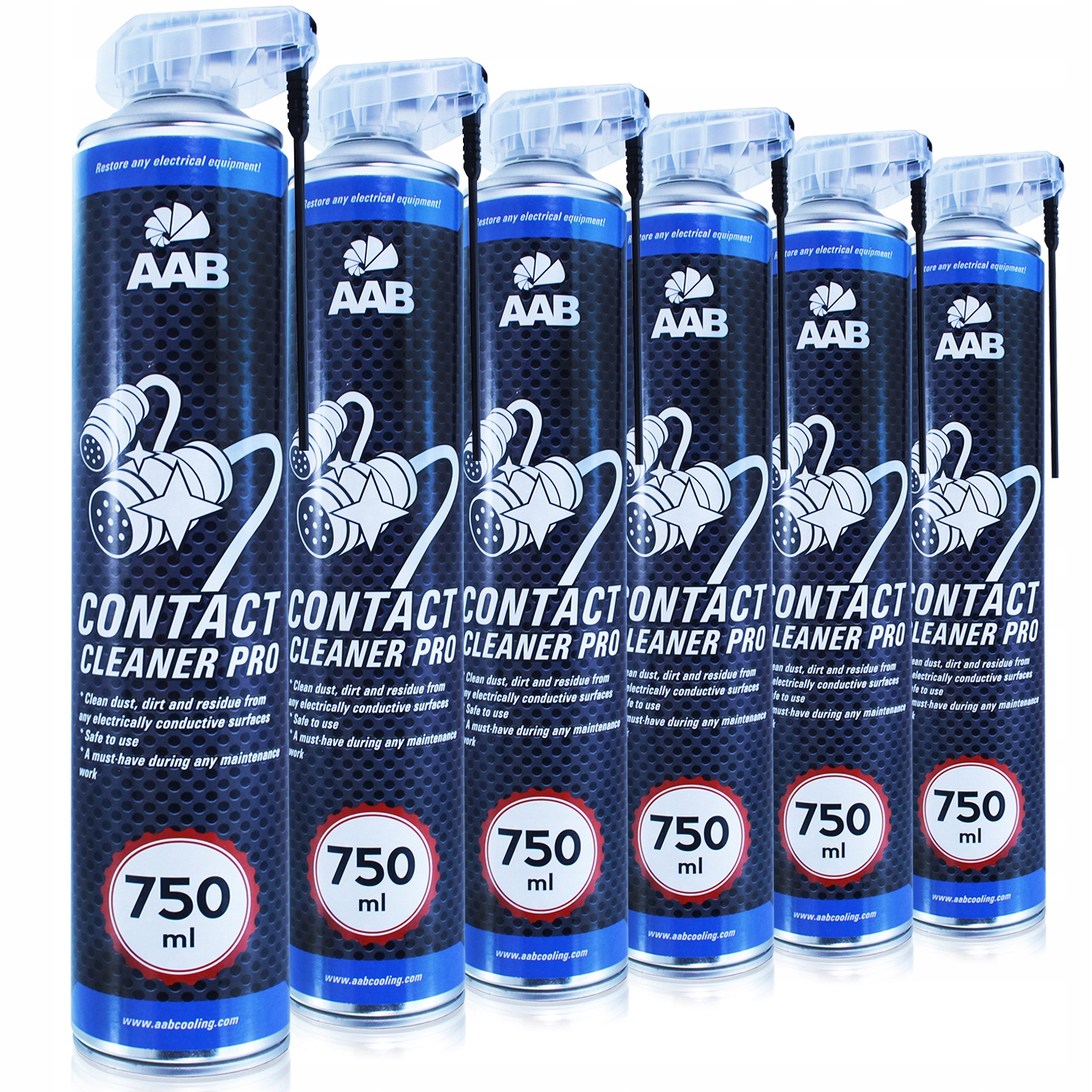 6x AAB Contact Cleaner PRO750ml SPRAY CZYSCI STYKI