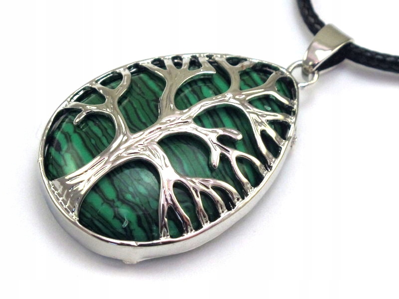 

Wisiorek kamień Malachit drzewo Życia [W465]