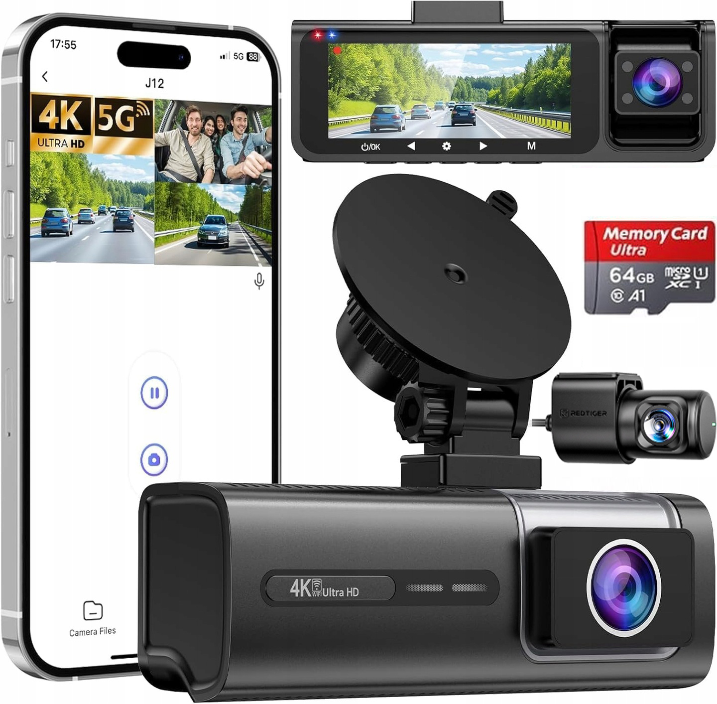 Videorekordér 4K Ultra Hd Autokamera Gps Wifi Cúvacia Kamera