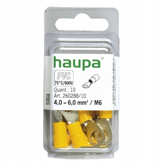 

Haupa Końcówka oczkowa izolowana Din 4,0 -6, M6*