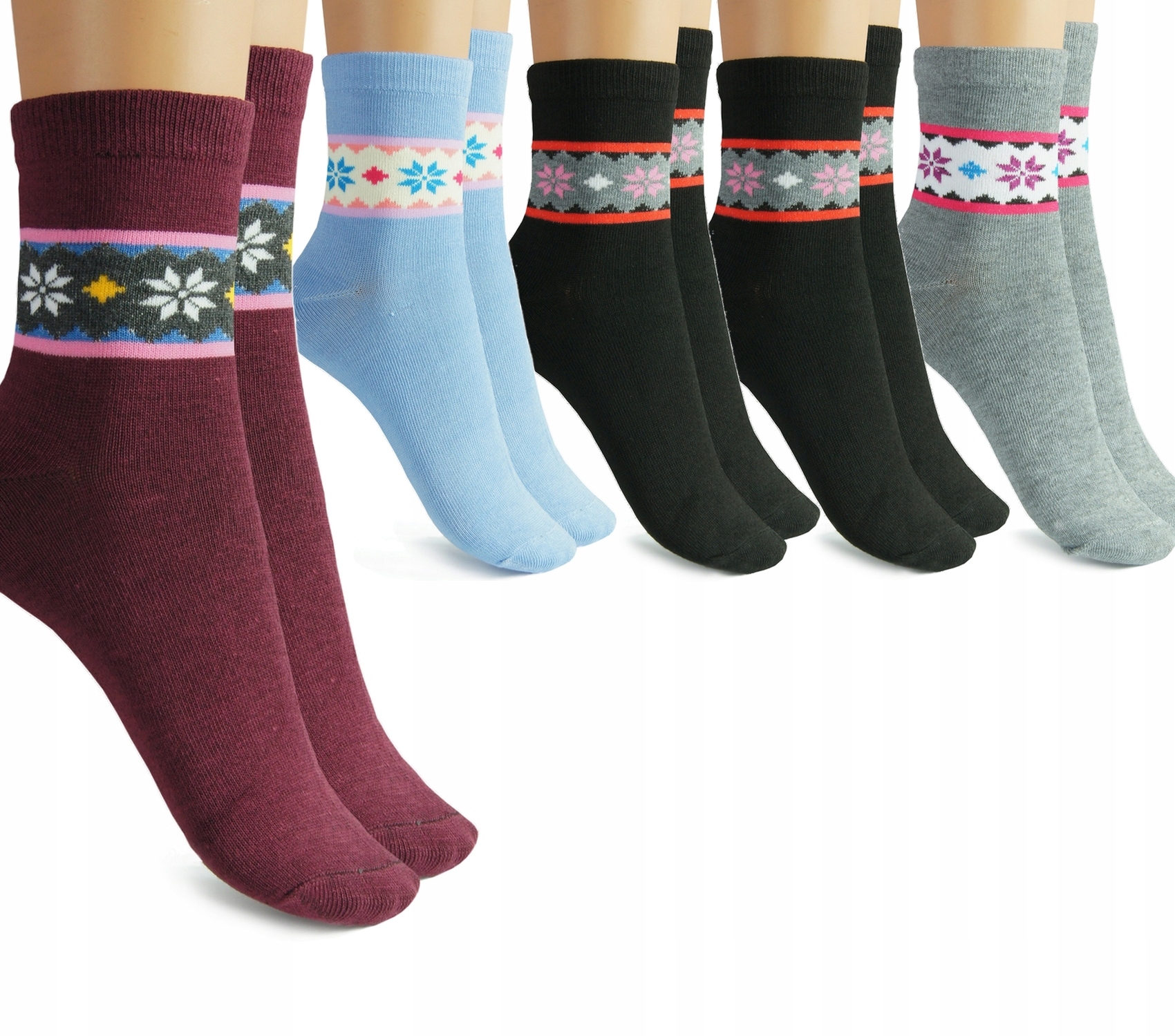 

5x Skarpety Damskie Kolorowe Bawełniane 39-41