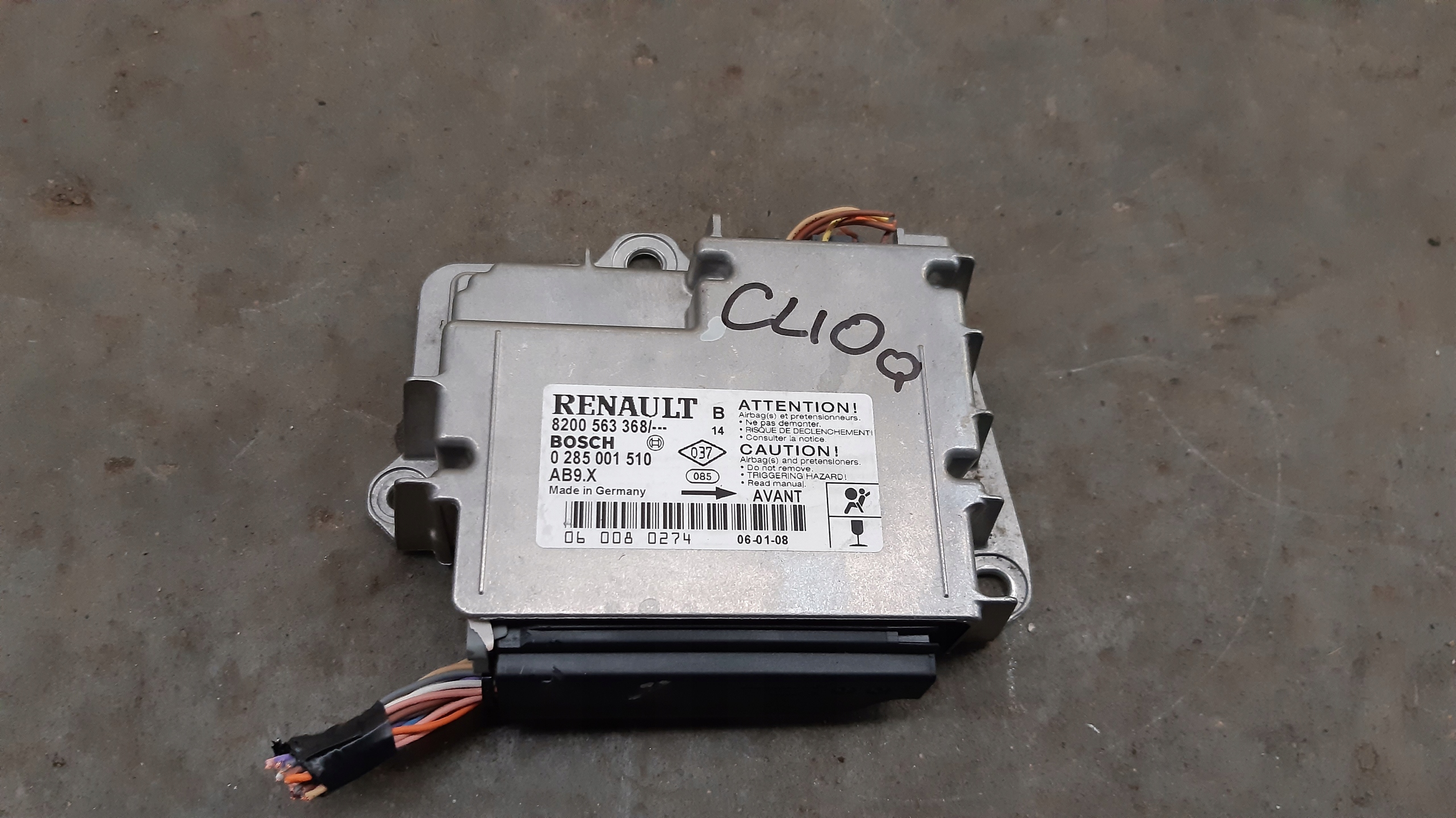 dashboard console airbags sensor tension belts kpl Renault Clio III