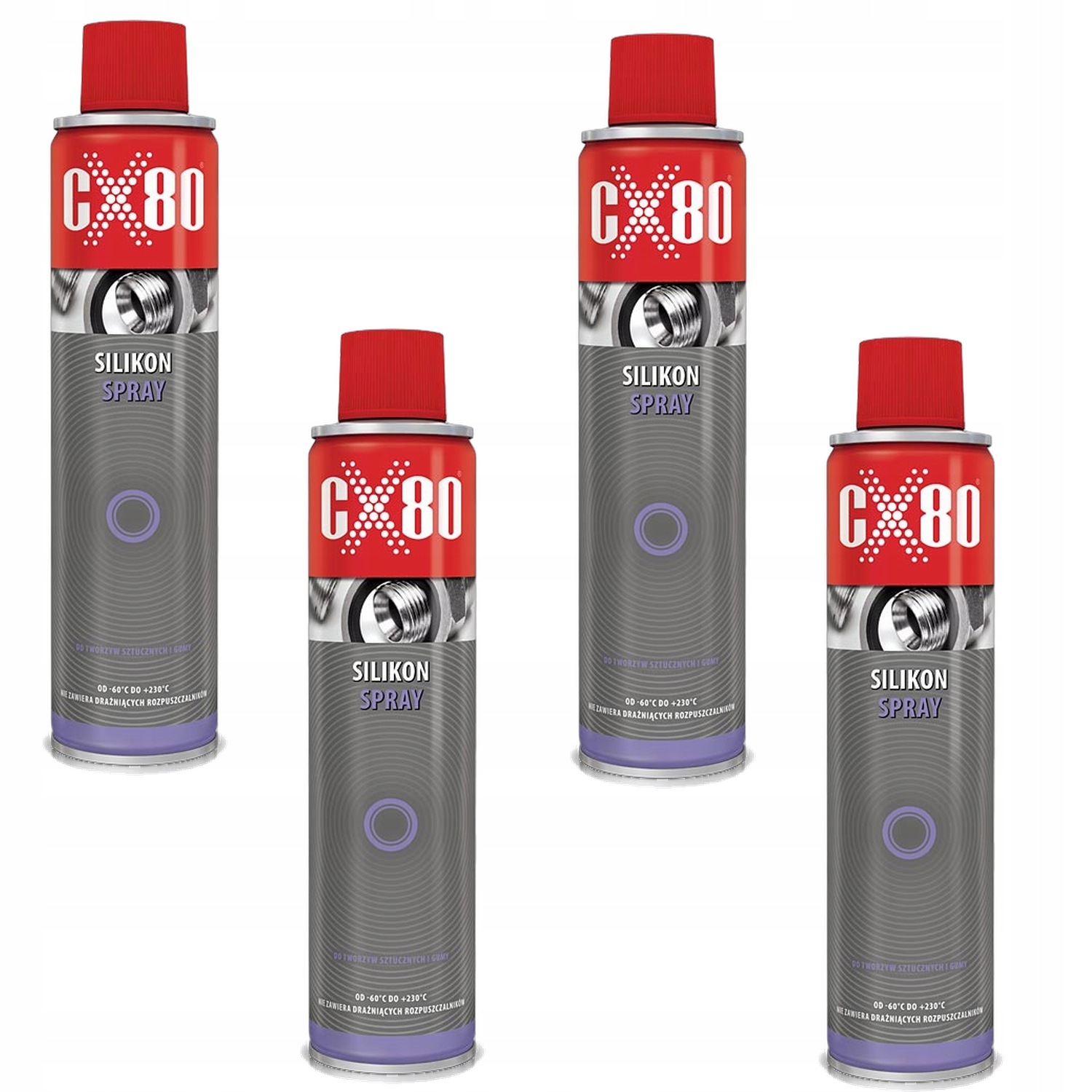 CX80 Silikon w sprayu do uszczelek tworzyw sztucznych gumy 300ml x4