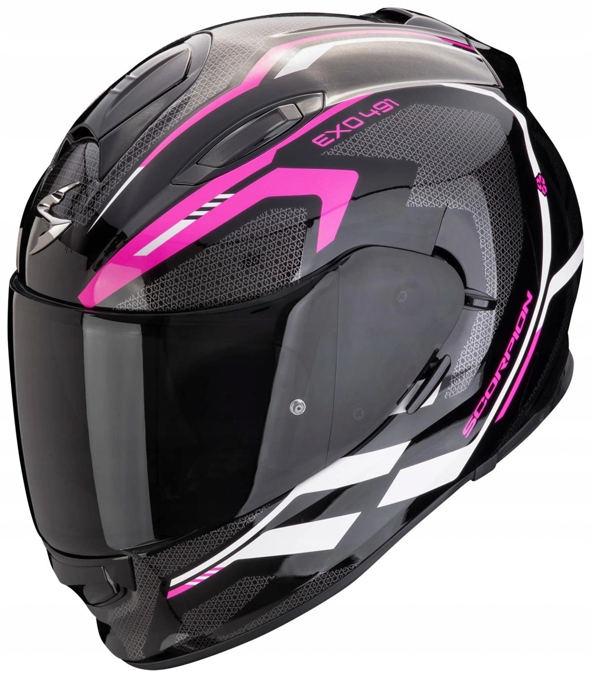 Scorpion EXO-491 Kripta Black Pink Biela Integrálna Motocyklová Prilba
