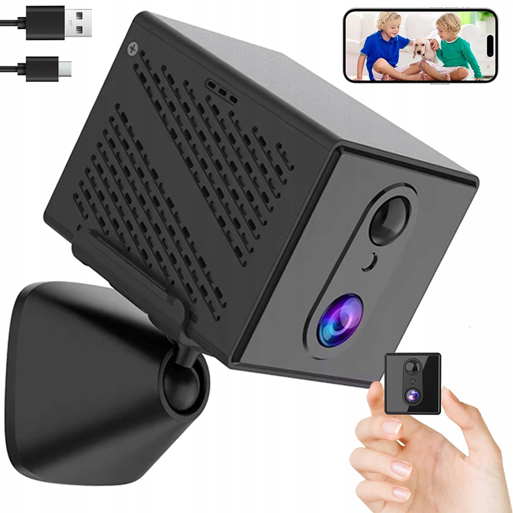 Mini Špionážní Kamera 1080P Hd Wifi Skrytá S Pohybovými Senzory Pir 2300MAH
