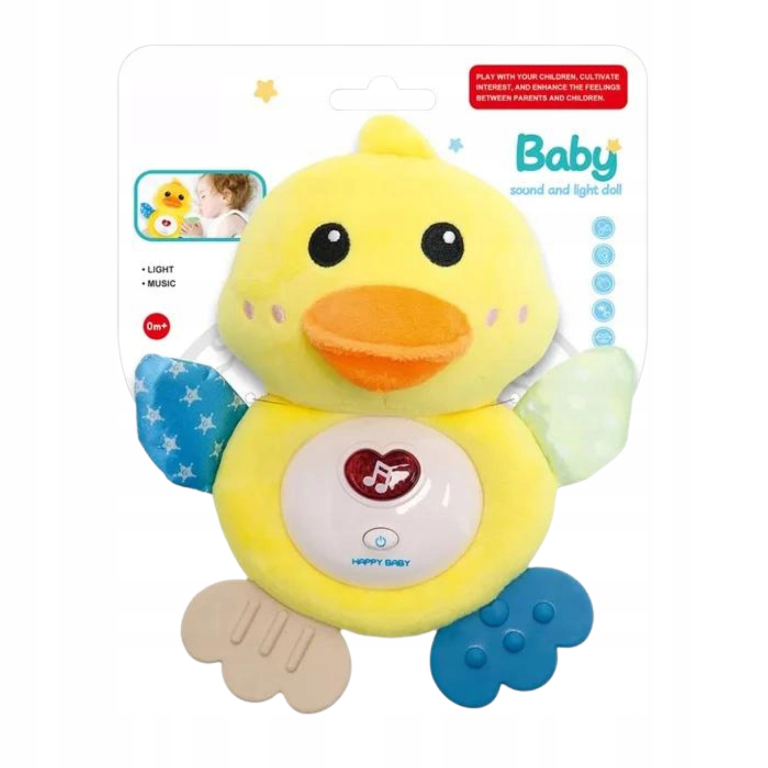 KACZUSZKA PLUSZOWA USYPIAJĄCA SENSORYCZNA ŚWIATŁO DŹWIĘK DLA NIEMOWLĄT Marka Pozostałe