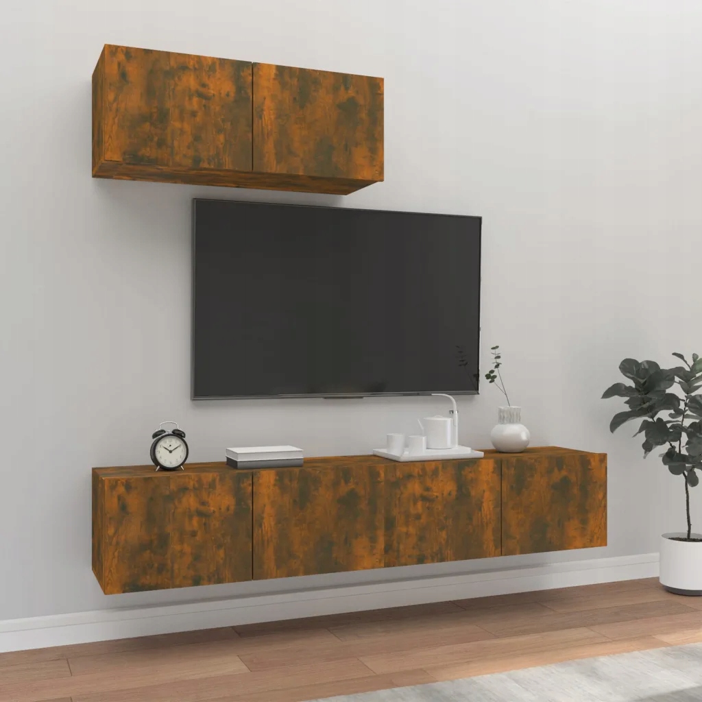 Petrashop 3dílný set Tv skříněk kouřový dub kompozitní dřevo Hnědá 3114475