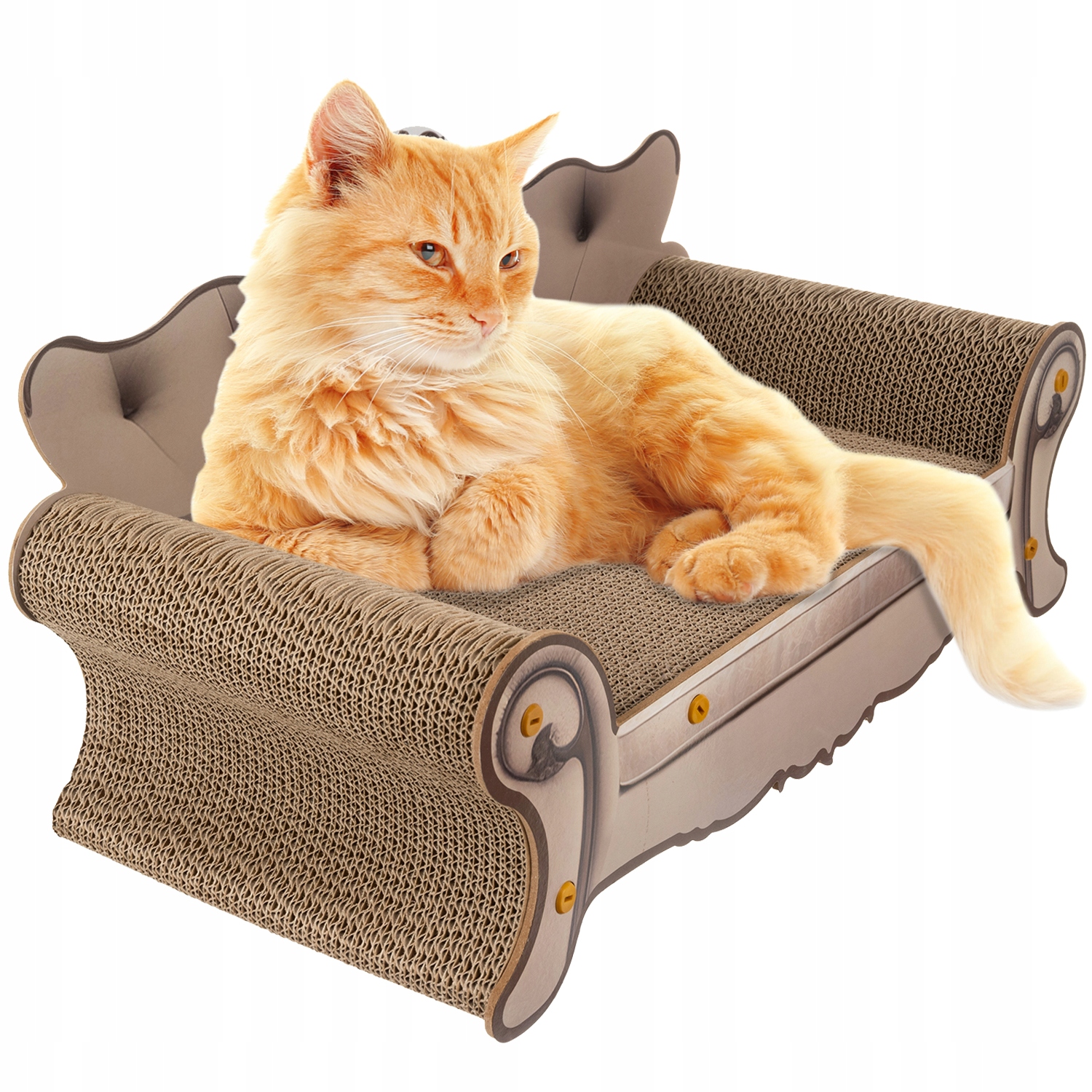 Levně Kartónový škrabadlo pro kočky Pelíšek Kartonová pohovka Lehátko Gauč 60 cm