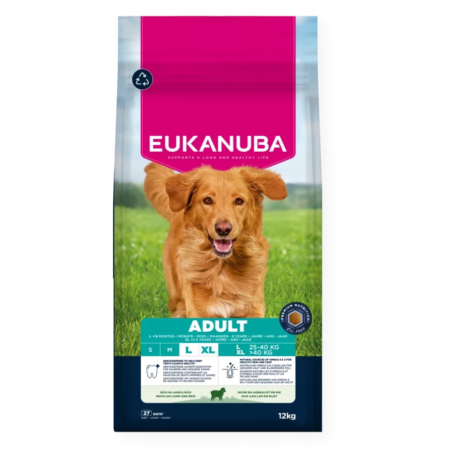 Eukanuba Adult Jehněčí Rýže 12kg Suché Krmivo pro Dospělé Psy Velkých Plemen