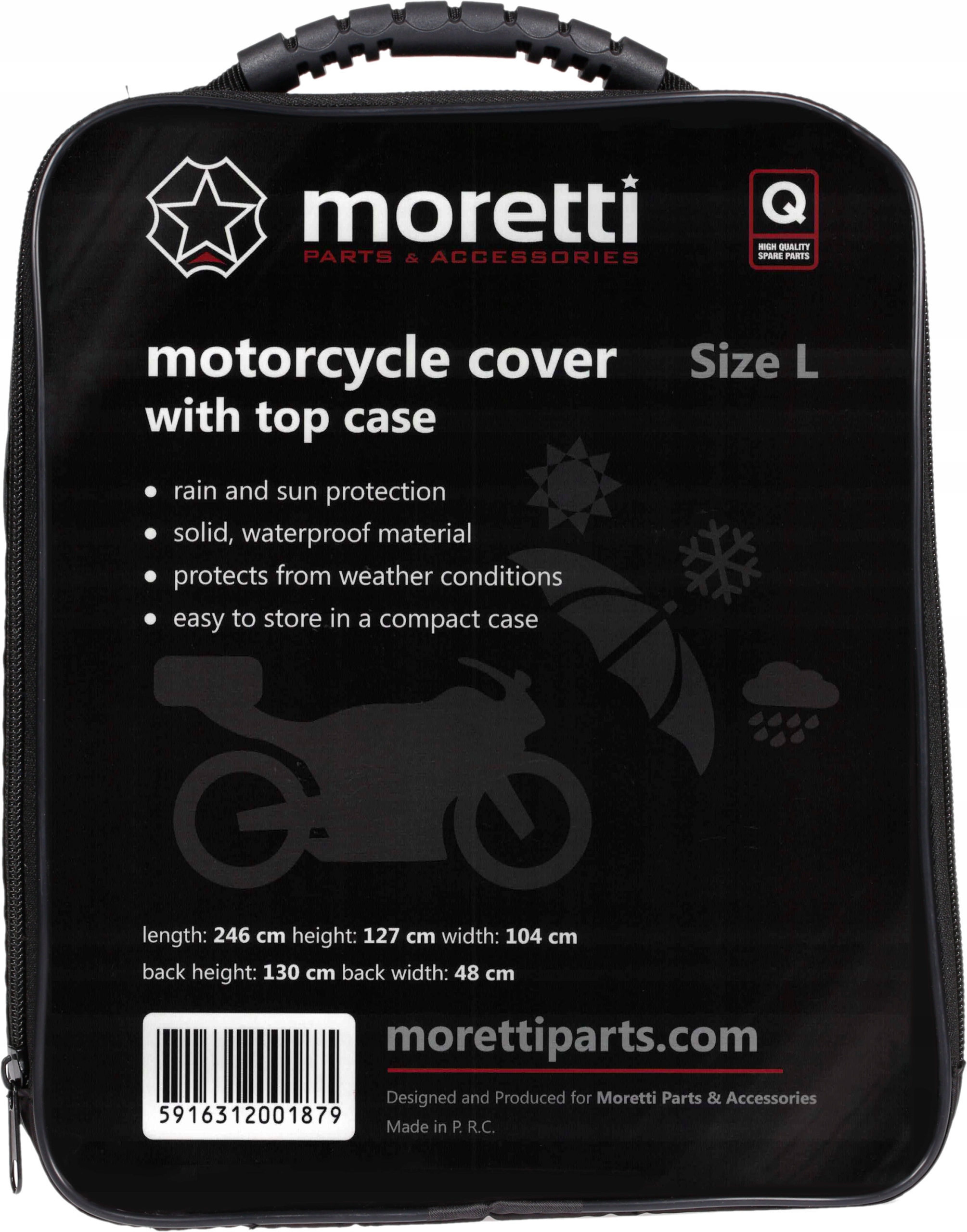 

Pokrowiec Na Motocykl z Kufrem Moretti L mocny