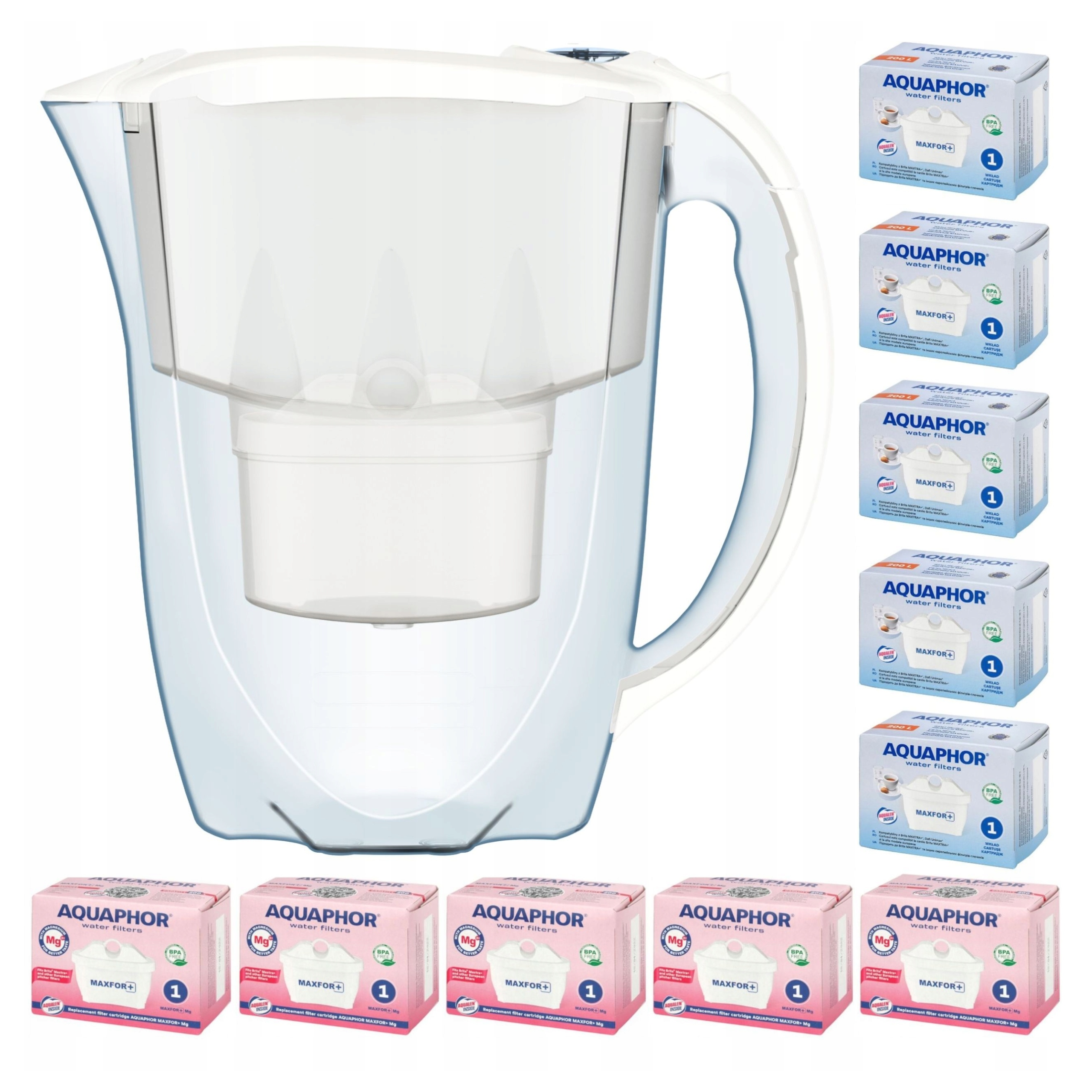 Filtrační konvice Aquaphor Amethyst 2,8 l 10 náplní (5 5 mg), bílá