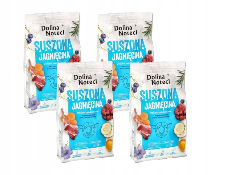 Karma dla psa Dolina Noteci Premium Suszona Jagnięcina 4 x 3 kg
