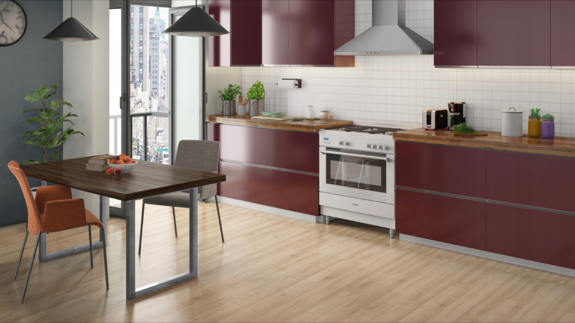 Fronty akrylowe Akryl-24 BORDOWY POŁYSK 596x255 Wysokość produktu 59.6 cm