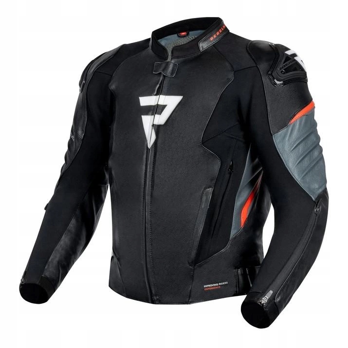 Kožená motocyklová bunda Rebelhorn Veloce Black/grey/fluo Red Darčeky