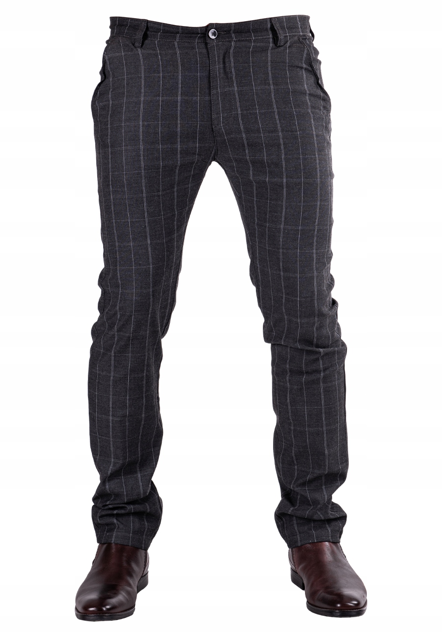 Elastyczne CHINOSY w kratę GAIZKA r. 33 Marka inna