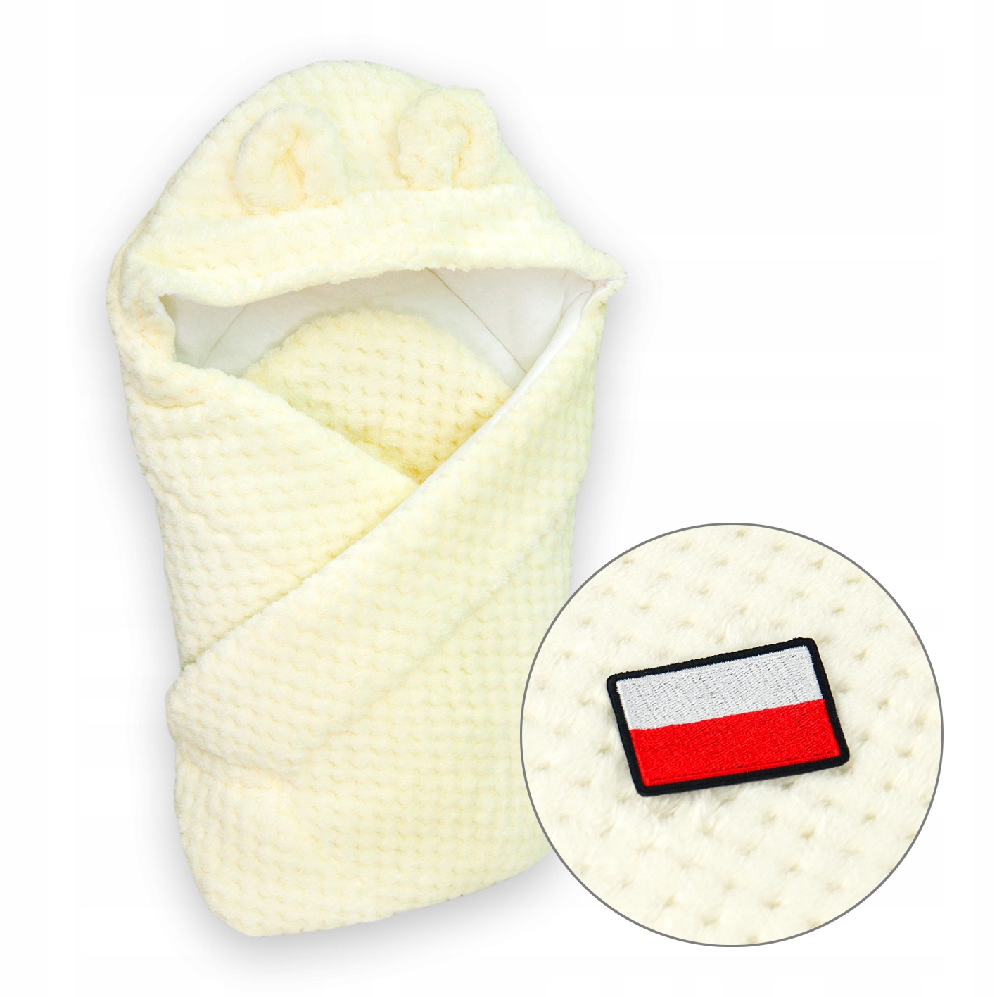 

Rożek niemowlęcy z kapturkiem Polski soft