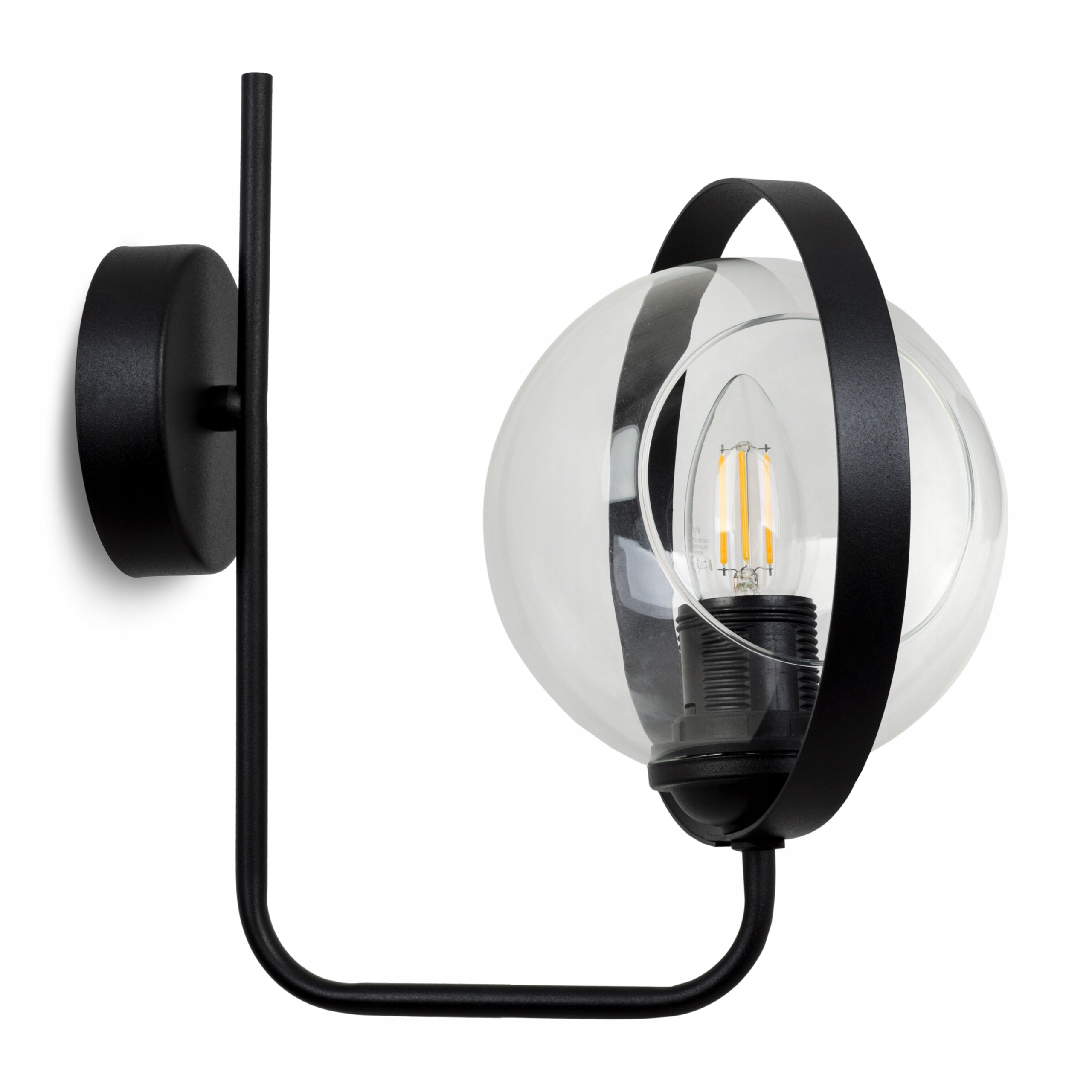 Moderní Nástěnné Svítidlo Skleněné Stínidlo Kroužek