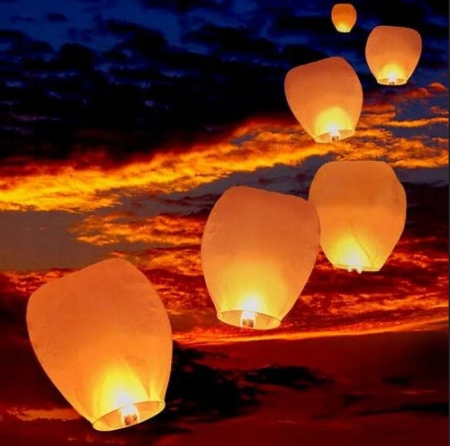 10X LAMPION SZCZĘŚCIA LATAJĄCY LAMPION ŻYCZEŃ ŚLUB PANIEŃSKI KOMUNIA WESELE Kod producenta Lampiony kolorowe 10 szt