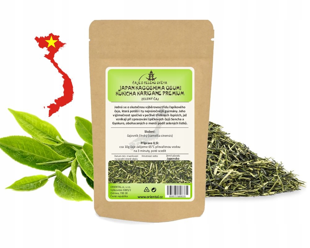 Levně Zelený čaj Japan Kagoshima Osumi Kukicha Karigane Premium 200 g