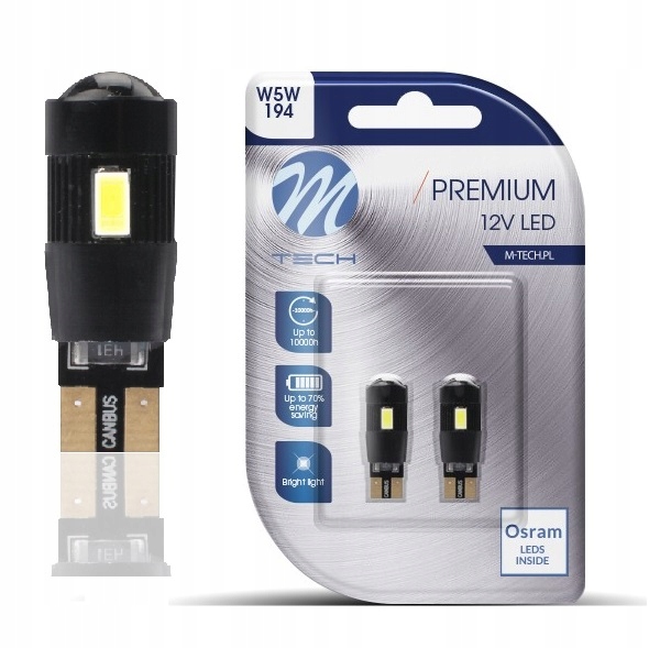 

2x Osram Led W5W T10 Soczewka **canbus *mocna * 3W