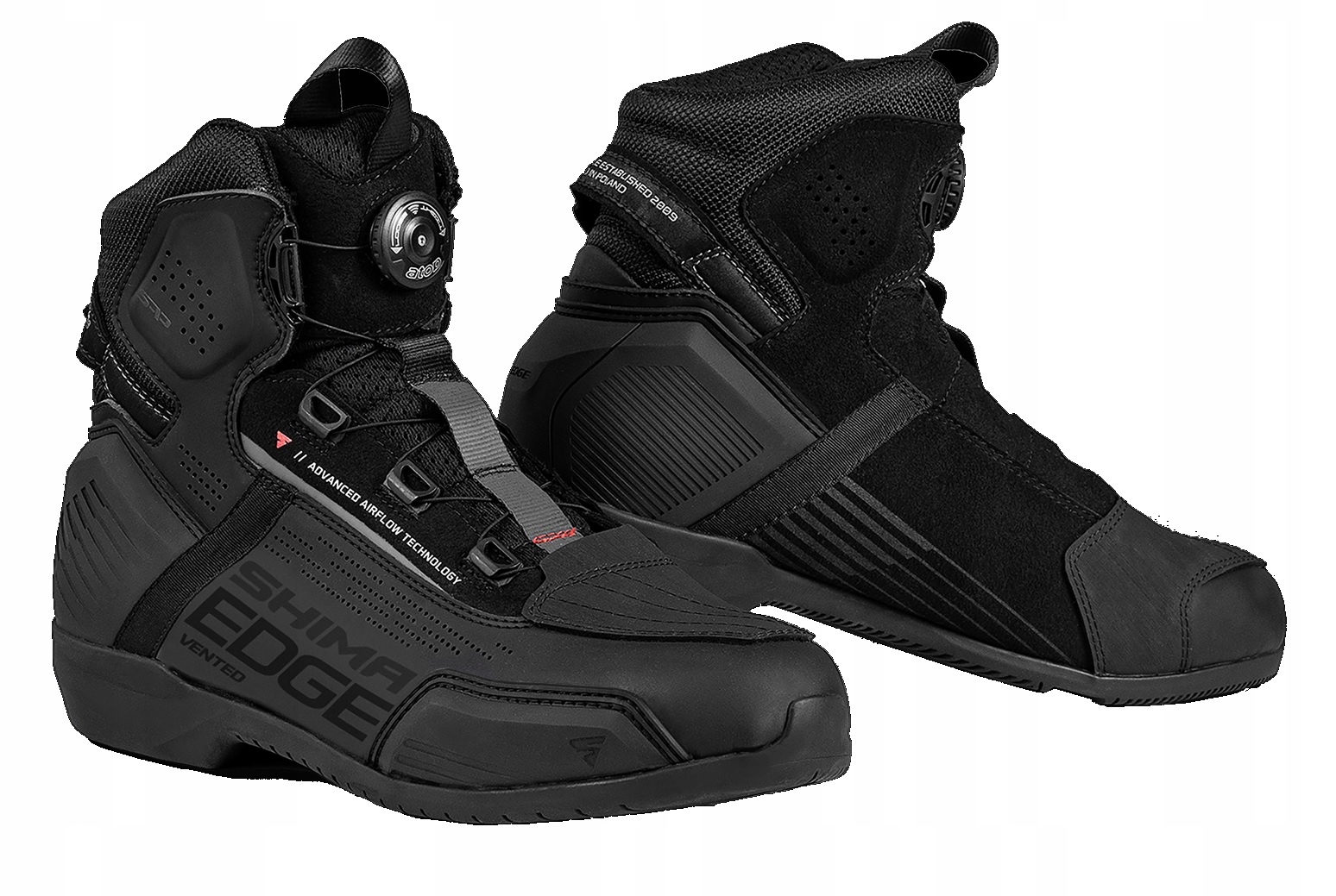 Moto Topánky Shima Edge Wp Pánske Black Nepremokavé Čierne Letné