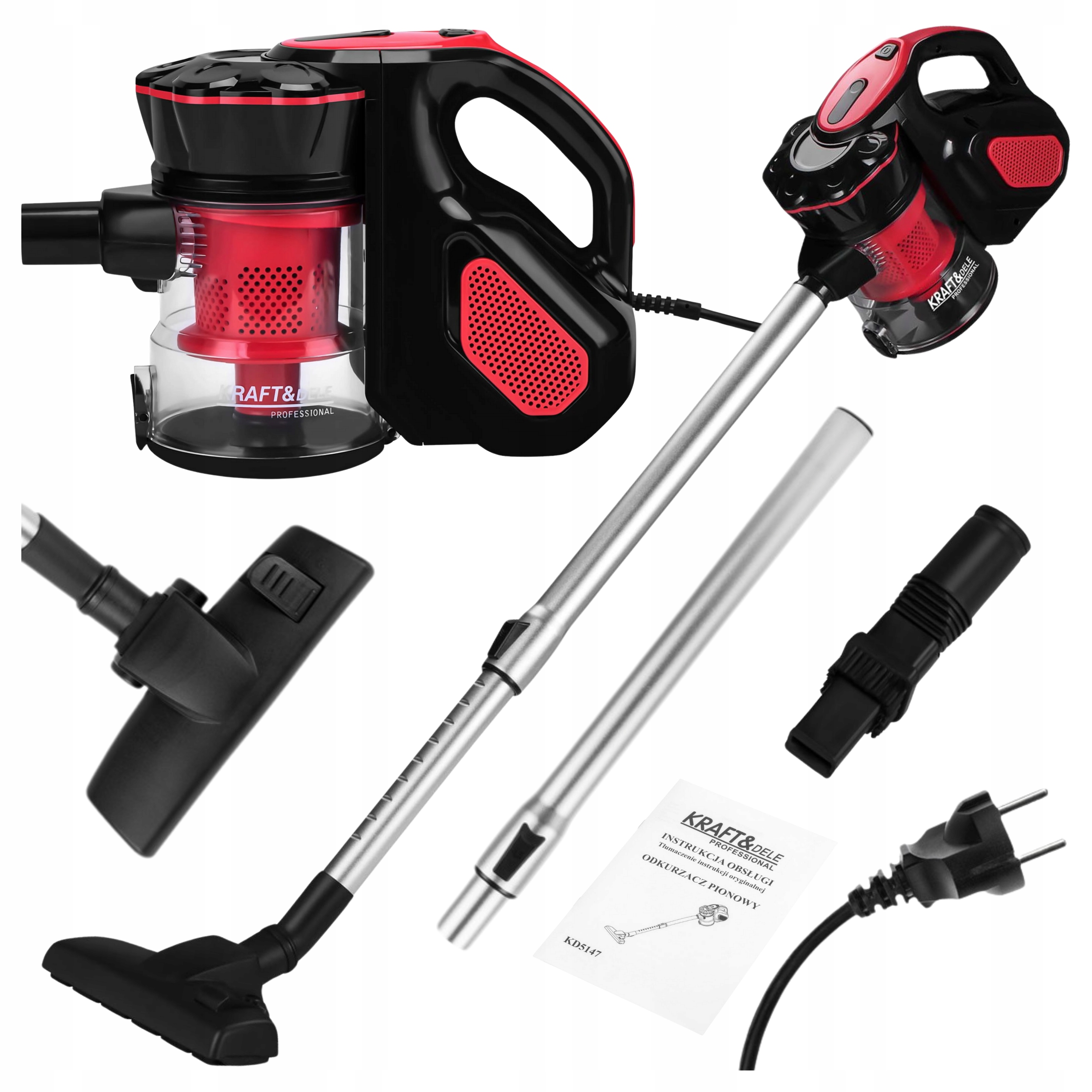 Tyčový vysavač 600 W, nádoba 0,5 l, lehký, ergonomický, silný