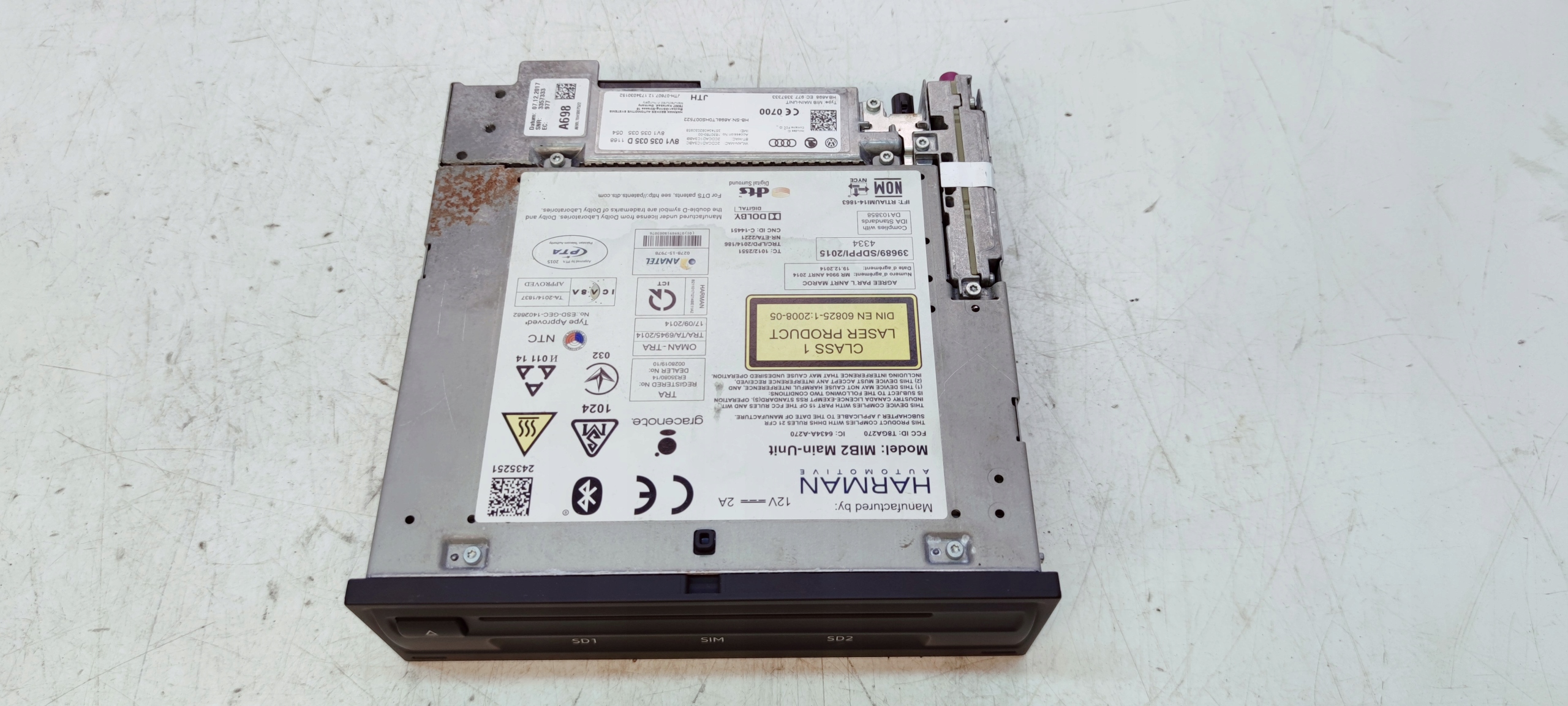 control unit CENTRALNY MMI SD SIM AUDI A3 8V 8V1035035D