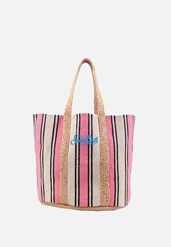 Torba Shopper MC2 Saint Barth Braide Rope Stripes Tiny Różowa One Size