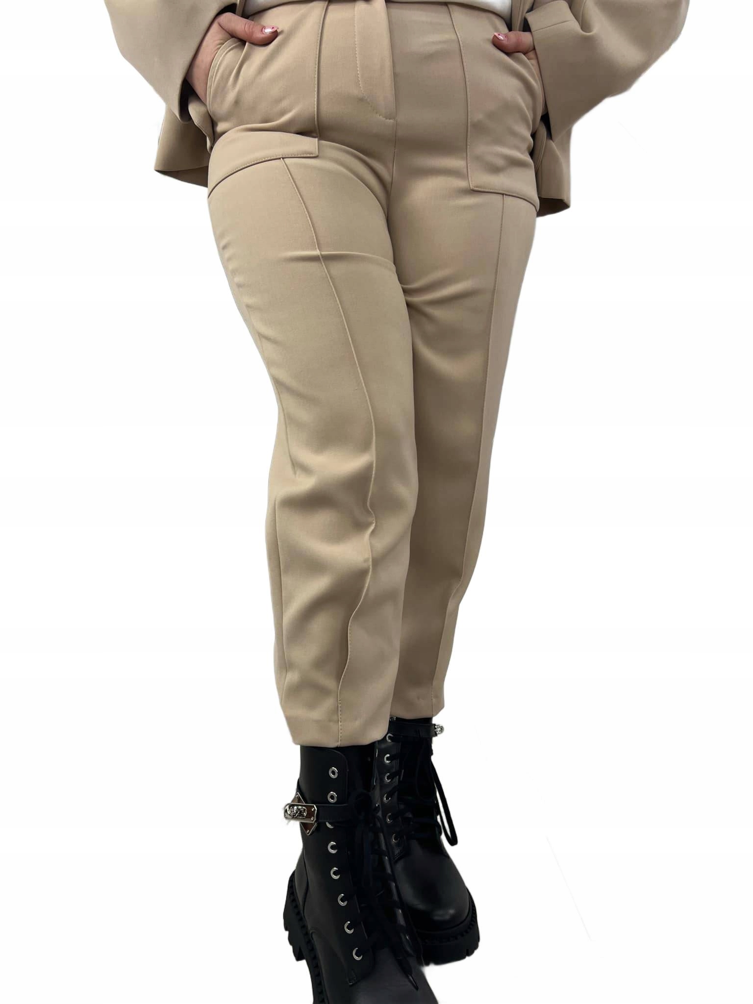 By O La La! 7/8 Kalhoty S Okrajem Béžové, Velikost 40