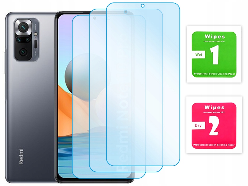 3x SZKŁO HARTOWANE OCHRONNE PŁASKIE OCHRONA EKRANU do REDMI NOTE 10 PRO