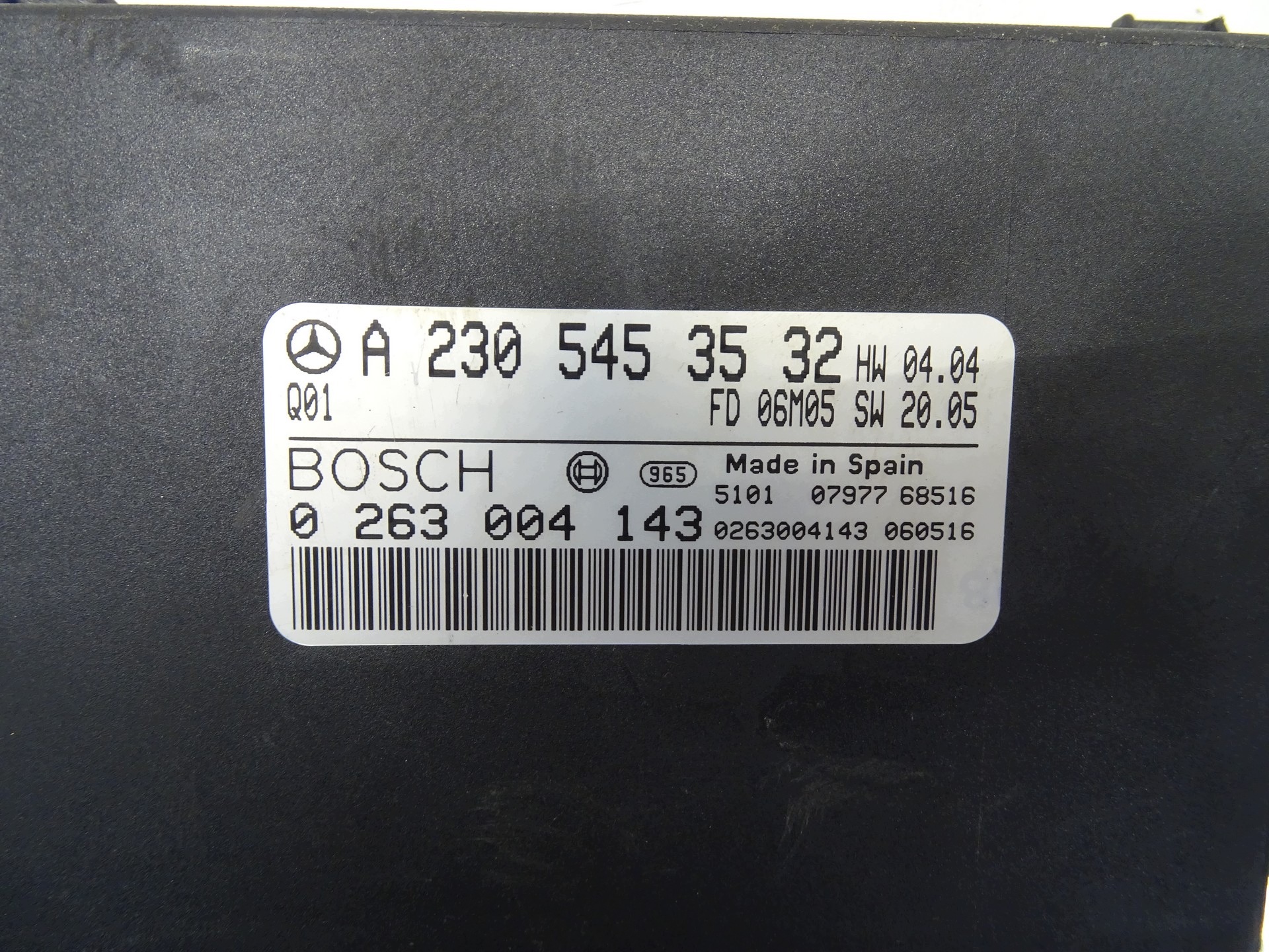 module control unit PDC MERCEDES SL R230 A2305453532