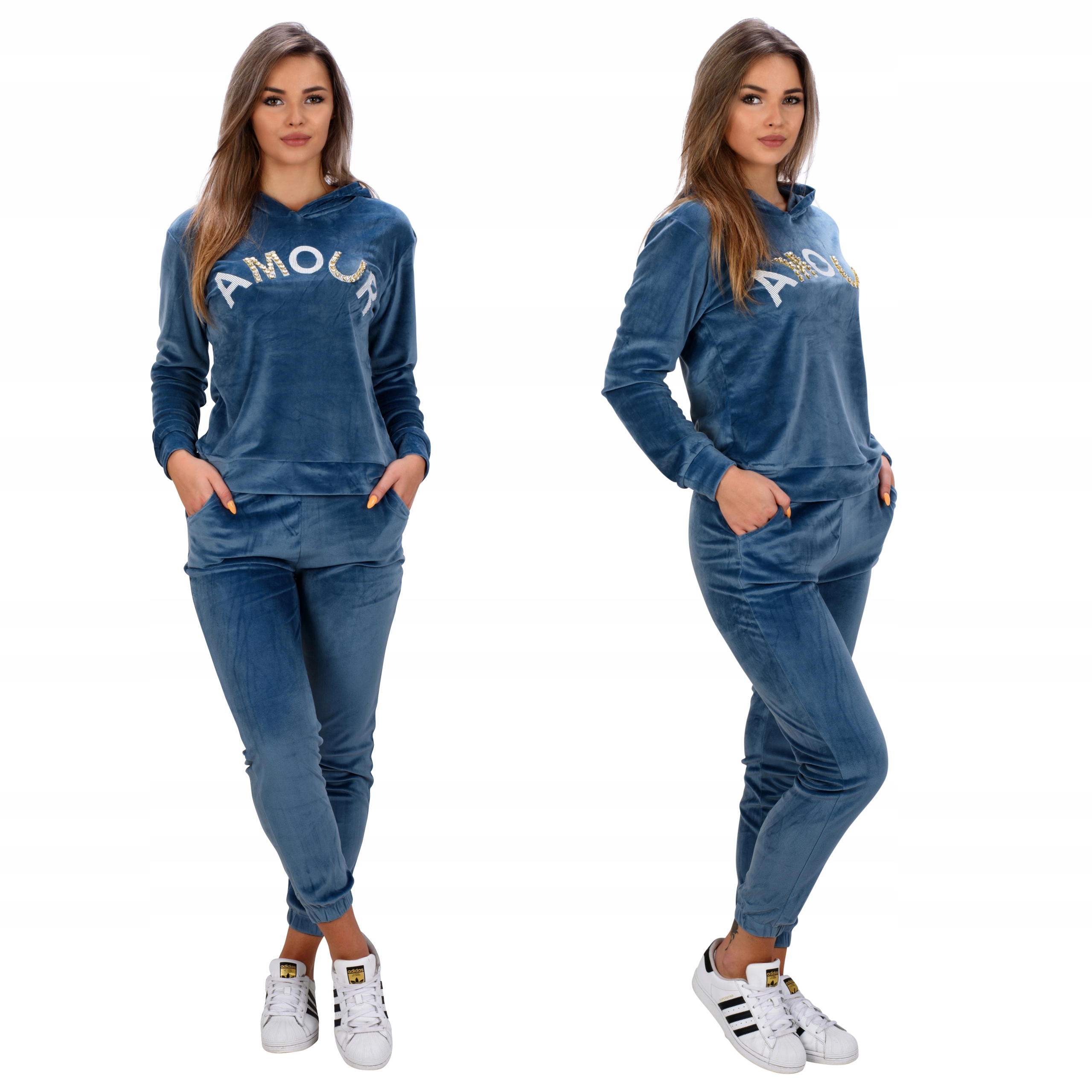 WE342 r. L/XL WELUROWY MODNY KOMPLET DRESOWY