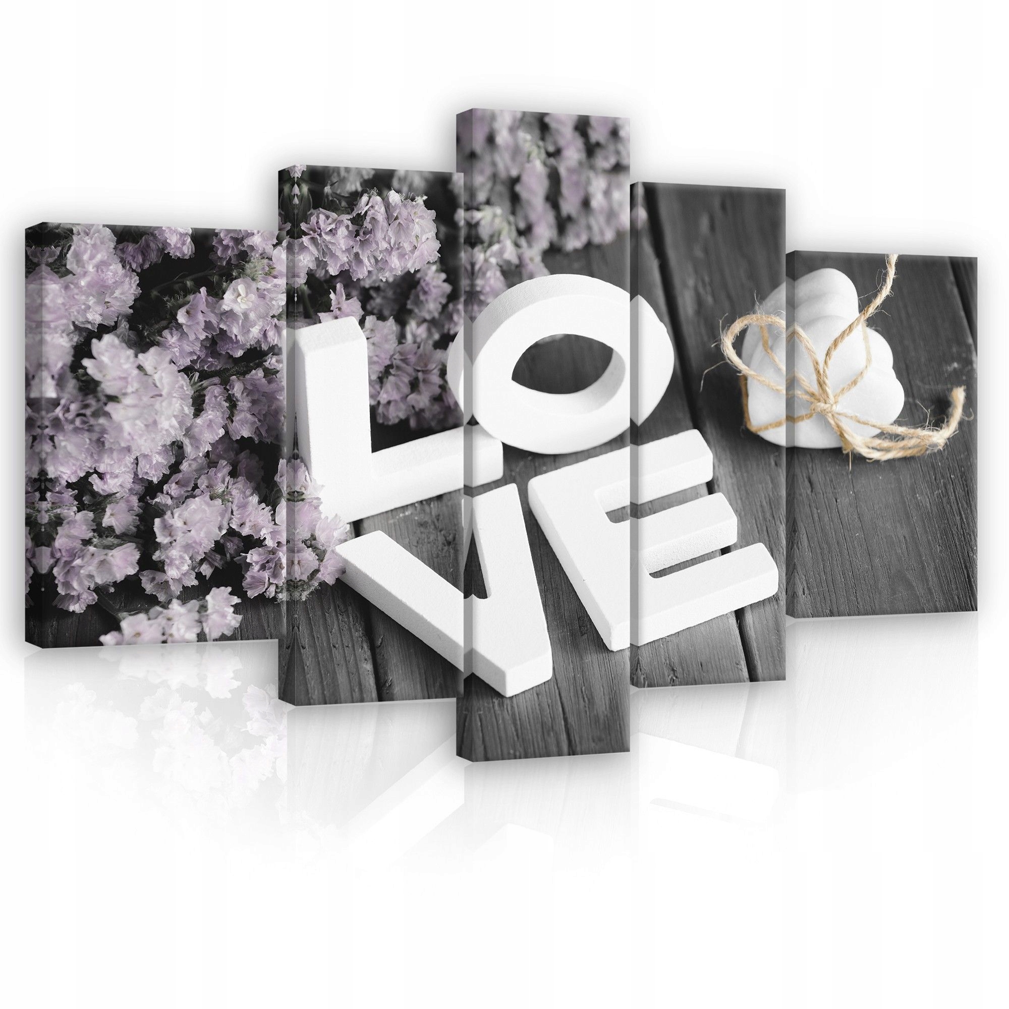 Obraz 170x100 Láska romantika srdce kvety drevo vintage dekorácia steny