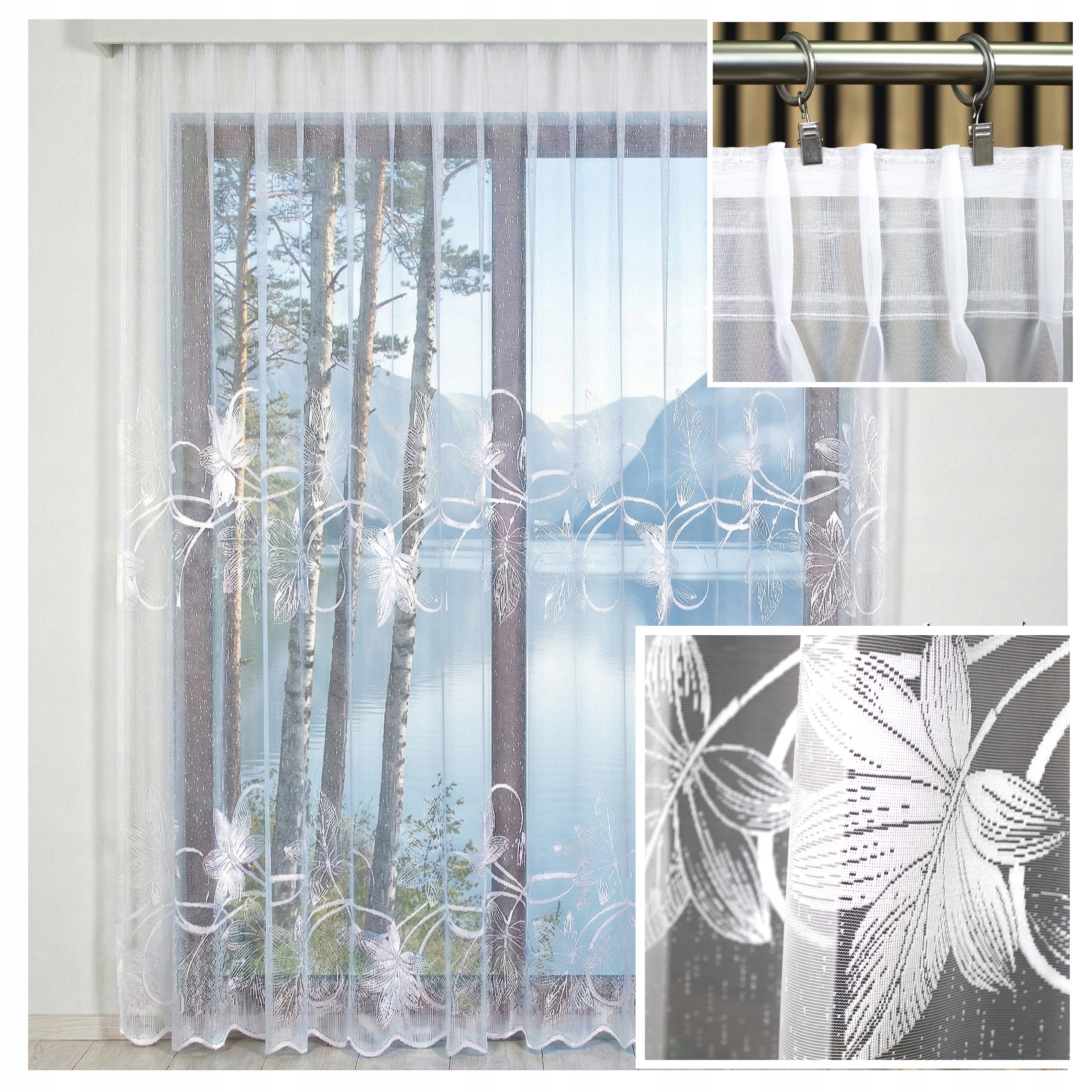 Hotová Záclona Skandinávský Žakár Frida Bez Žehlení 600x245 Žabky Pokoj