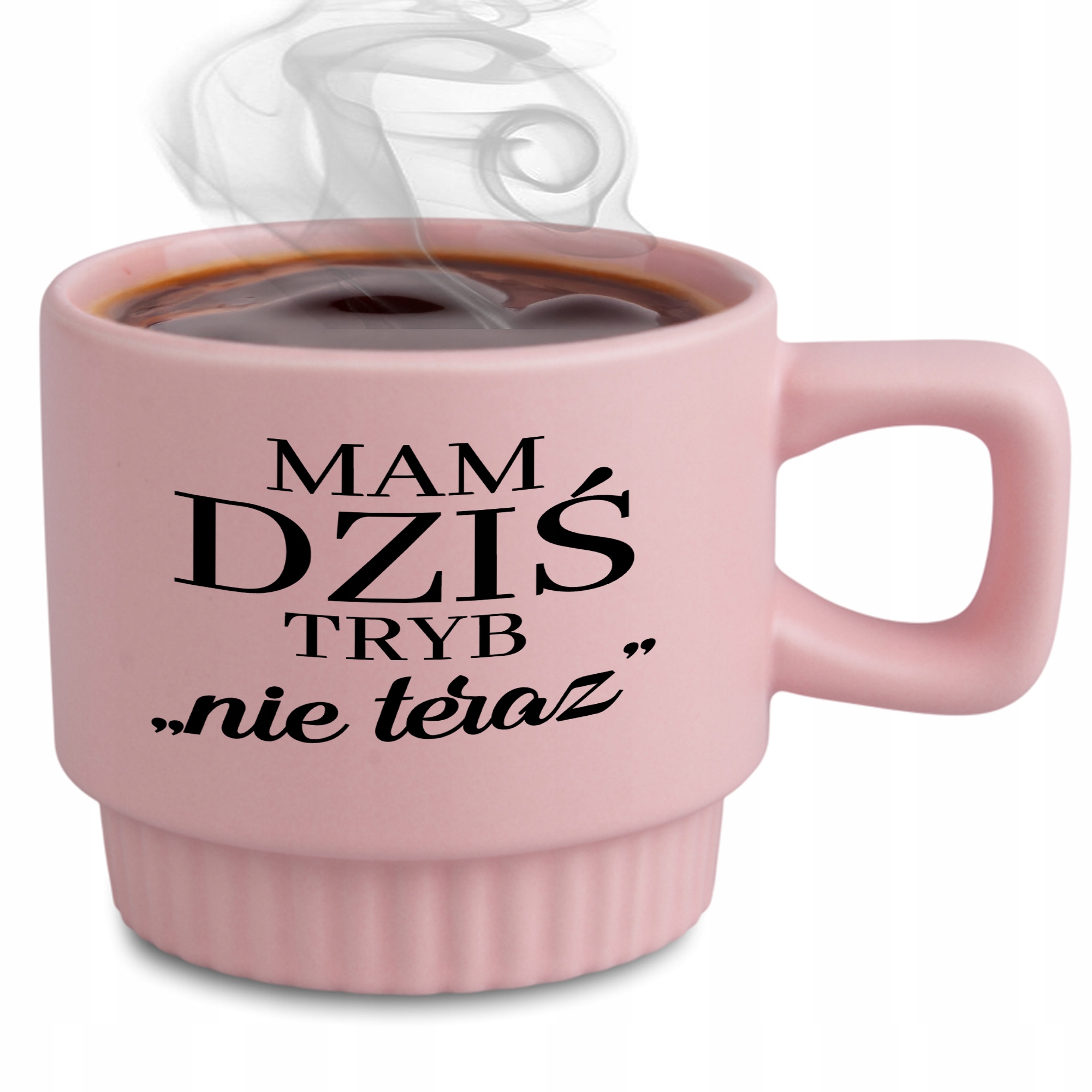 Hrnček Ryhovaný Ružový Darček Do Práce Režim Nie Teraz Čierny