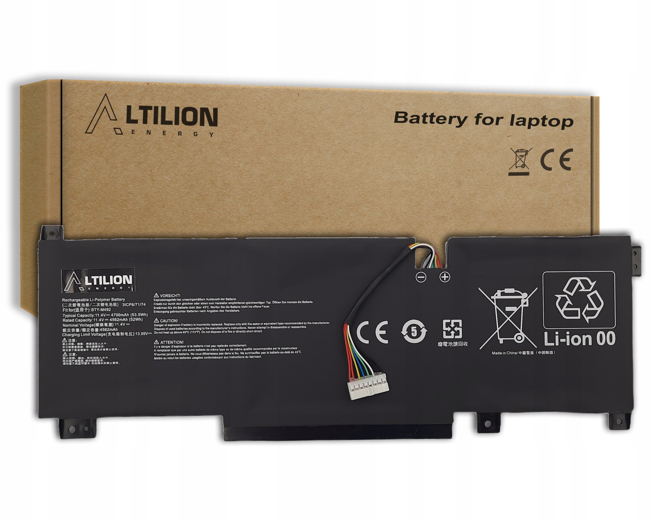 Baterie Altilion Energy BTY-M492 bílý konektor kompatibilní s Msi