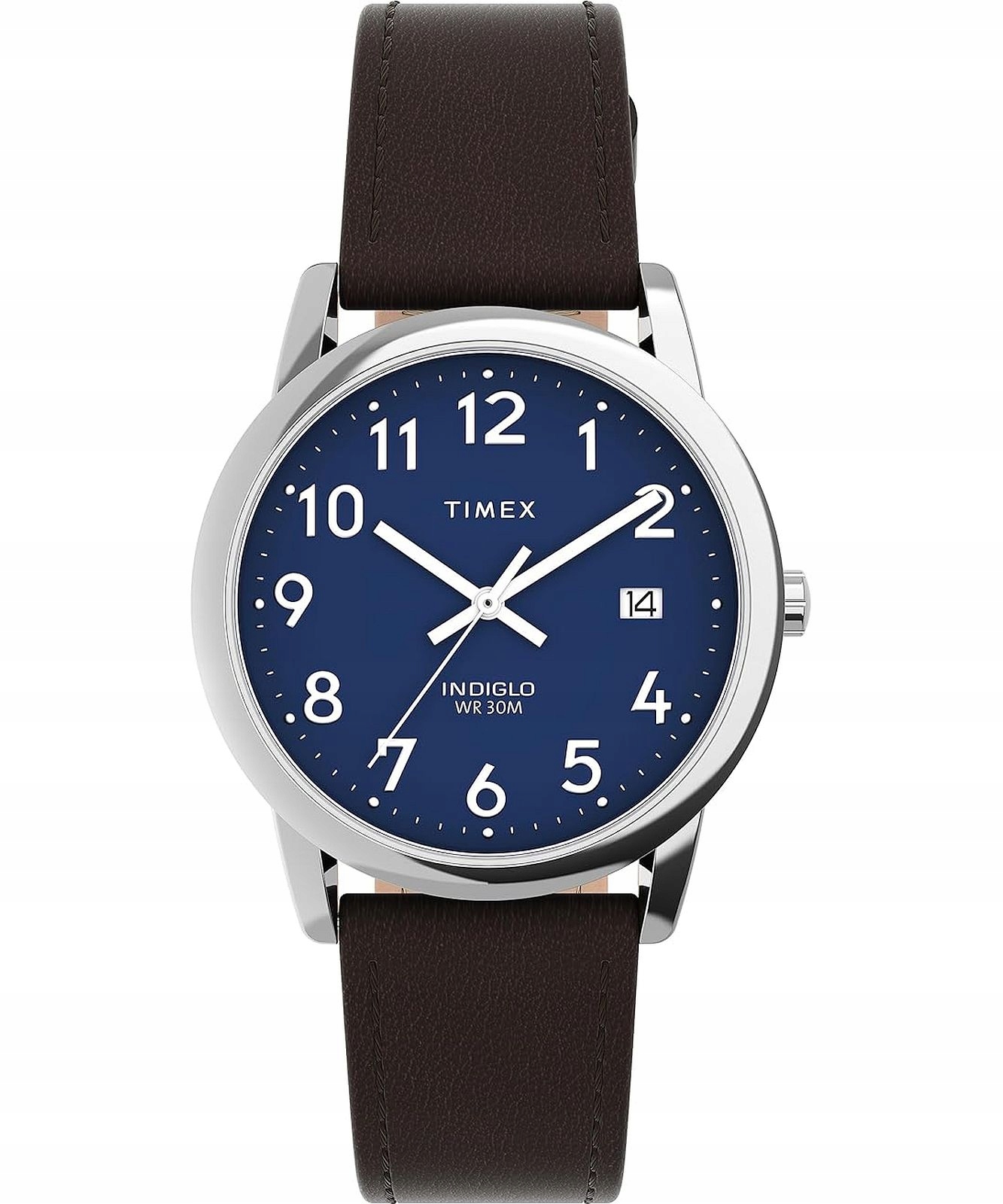 Dámské Hodinky Timex TW2V75200 Easy Reader Hnědé S Podsvícením Na Pásku
