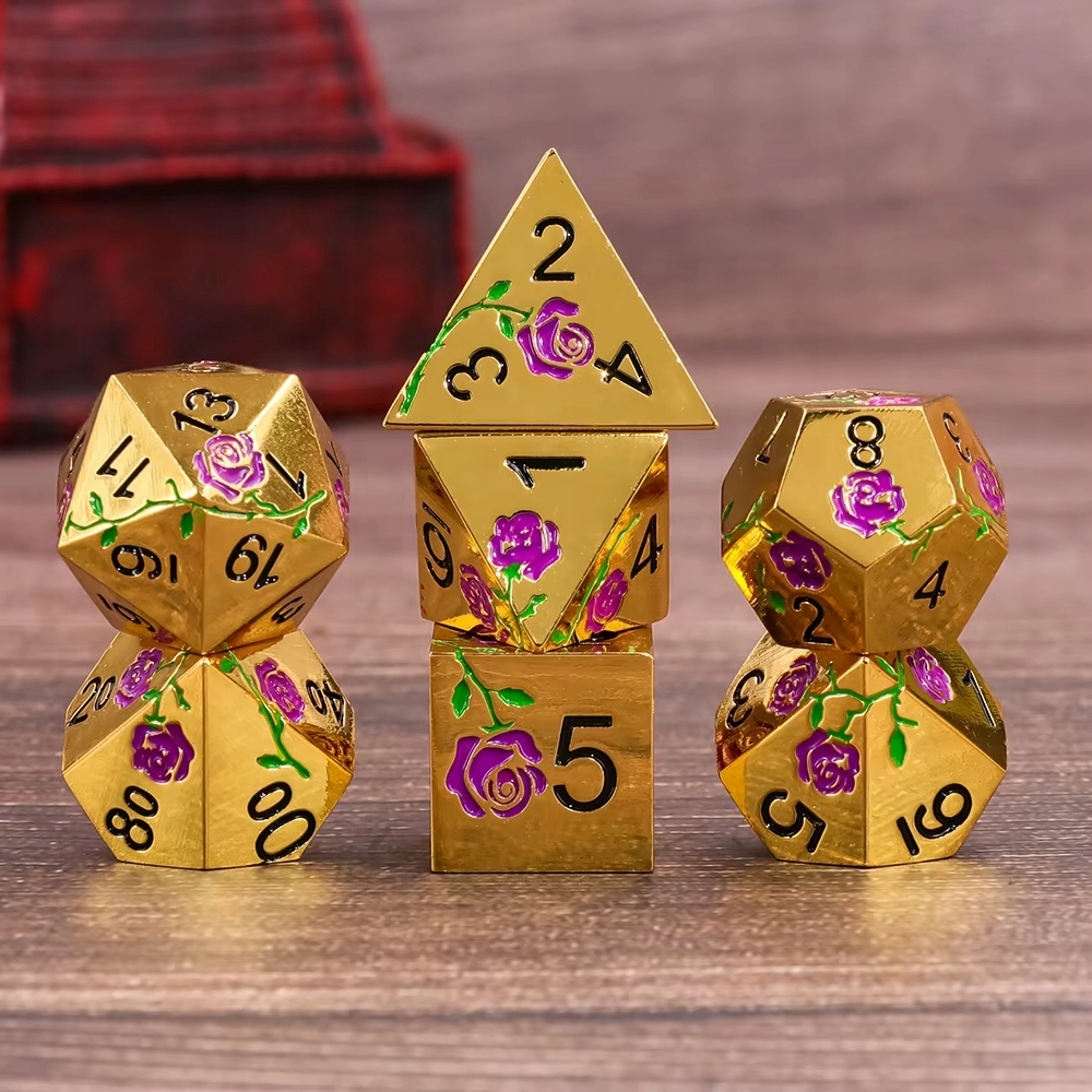 ZŁUDNE PŁATKI ZESTAW 7 METALOWYCH KOŚCI RPG
