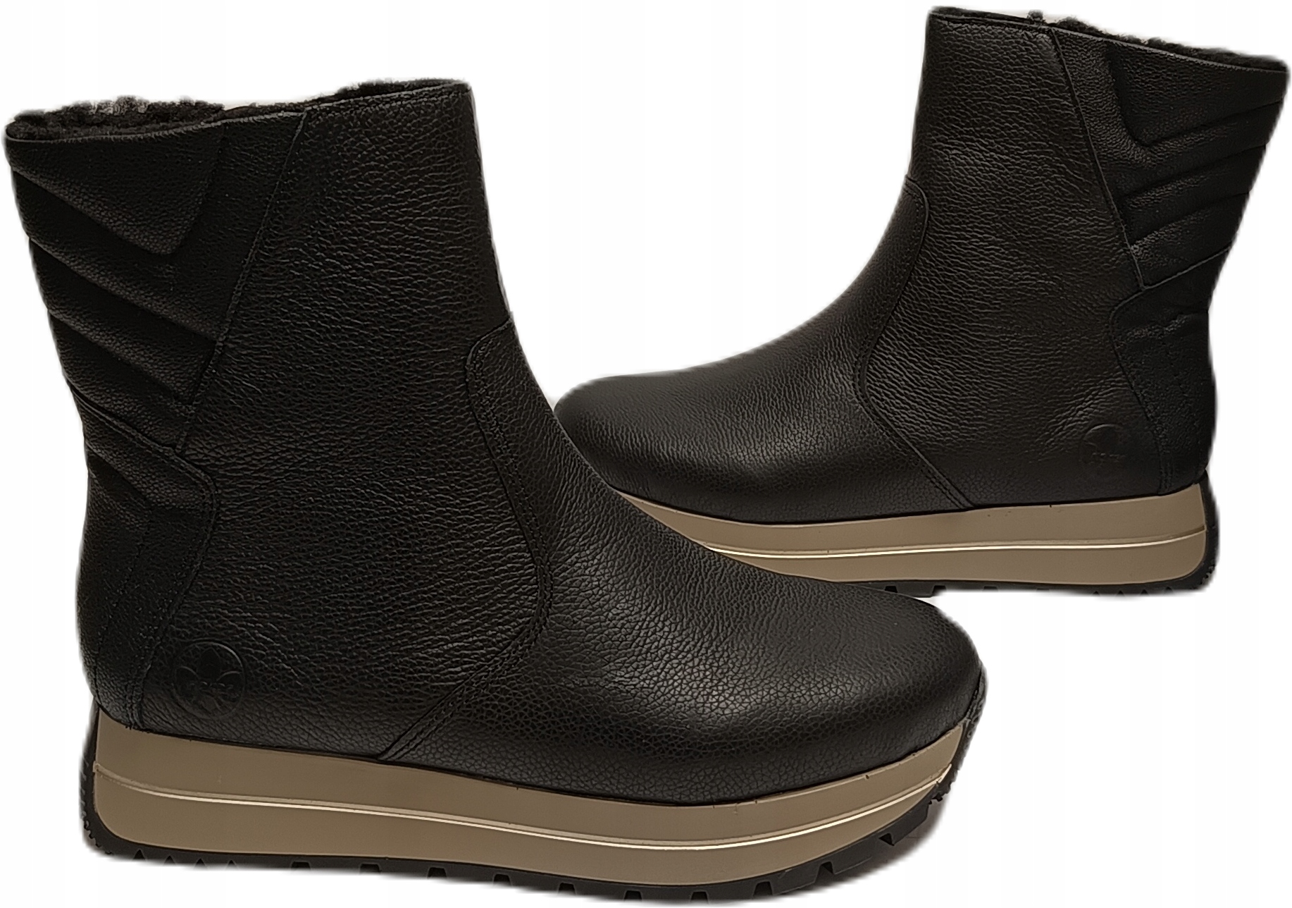 Kotníkové Boty zateplené kožíšek Rieker N4054-00 černé r37