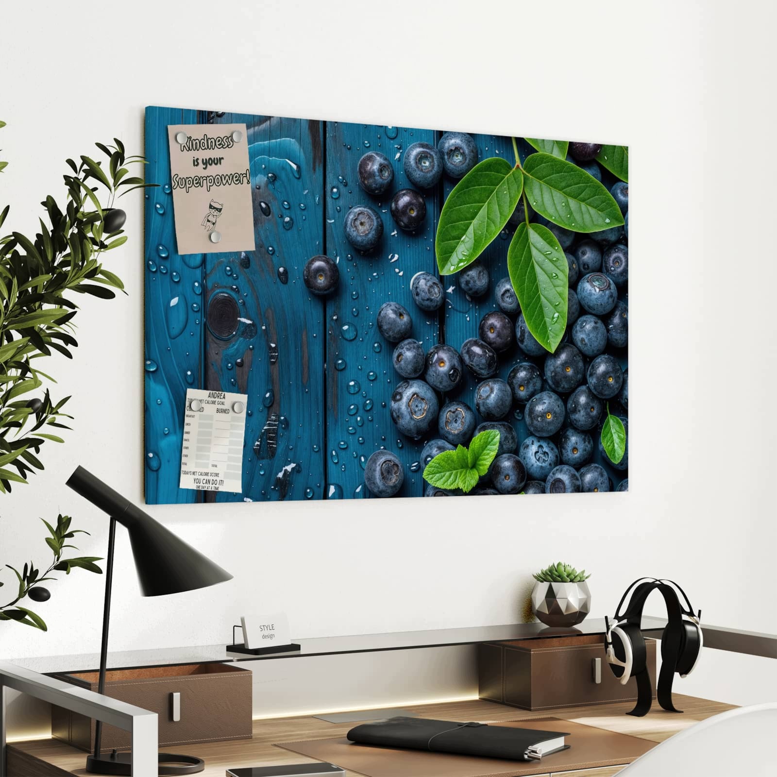 Magnetická tabule Bobule Dřevo 90 × 60 cm