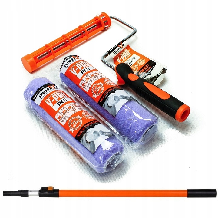 Malířská Sada Motive 2x Pes Váleček 23CM/12MM Držák Teleskopická Hůl