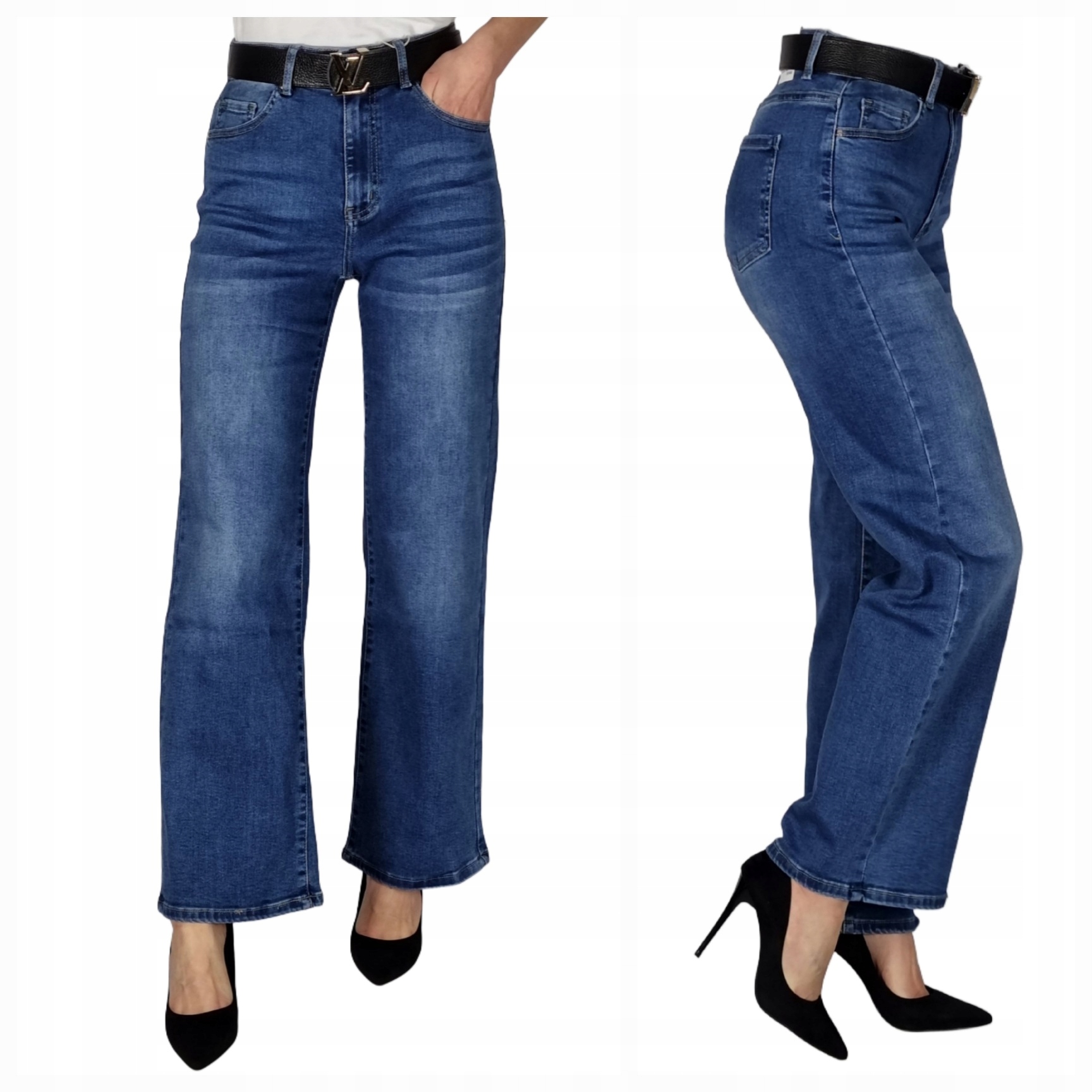 Spodnie Jeansowe Szerokie Plus Size Rozmiar 48/4XL