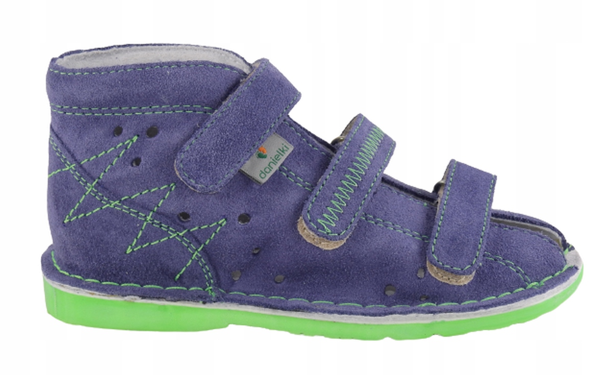 Danielki dziecięce kapcie profilaktyczne TA115 jeans fluo z rozmiar 27