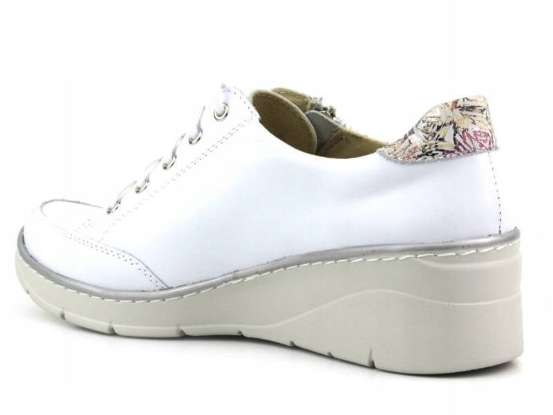 PÓŁBUTY DAMSKIE HELIOS 406 SPORTOWE SKÓRZANE BUTY Kolor biały