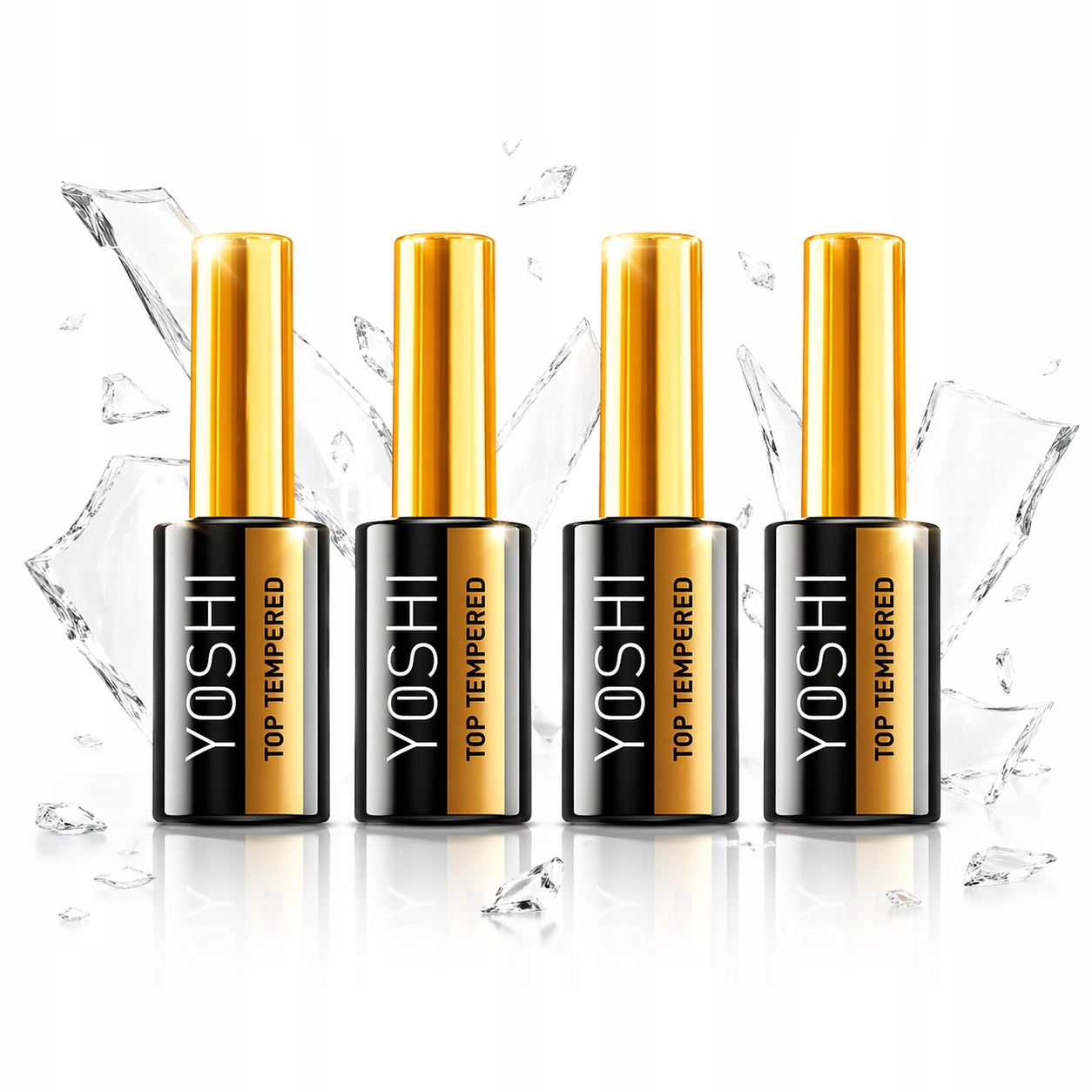 Yoshi Top Tempered Hybrid Tvrzené Sklo v tekutině na nehty 10 ml 4ks