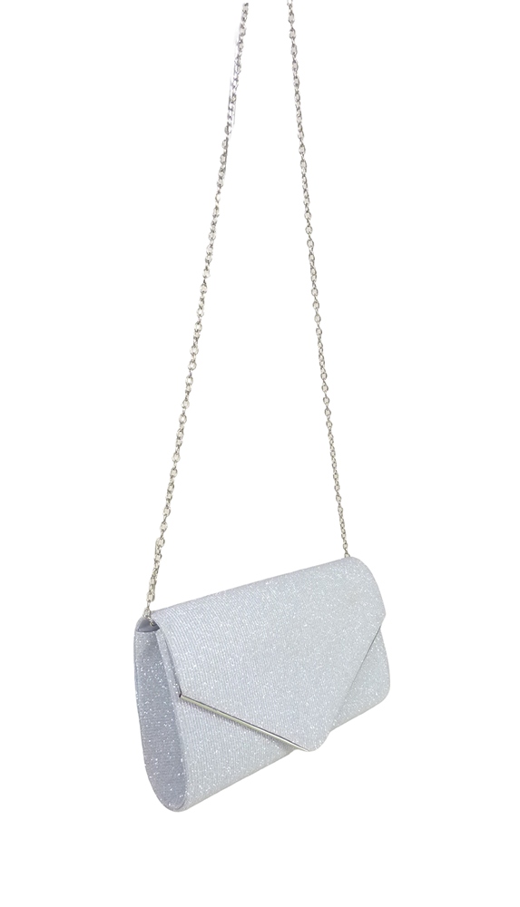 TOREBKA WIZYTOWA na RAMIĘ KOPERTÓWKA ZŁOTA SREBRNA ŁAŃCUSZEK WIECZOROWA Materiał dominujący tkanina